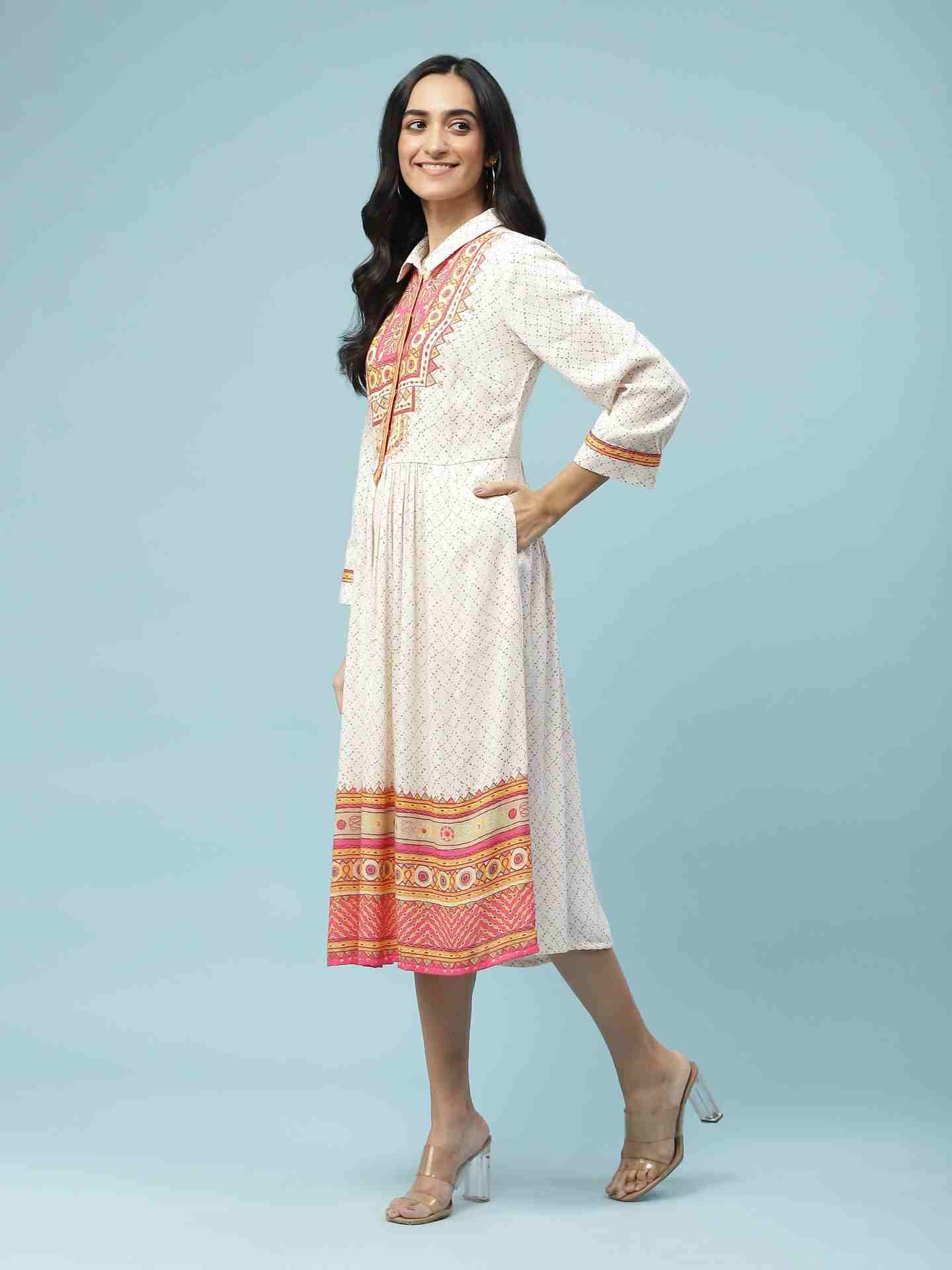 Ecru Bridu Long Dress