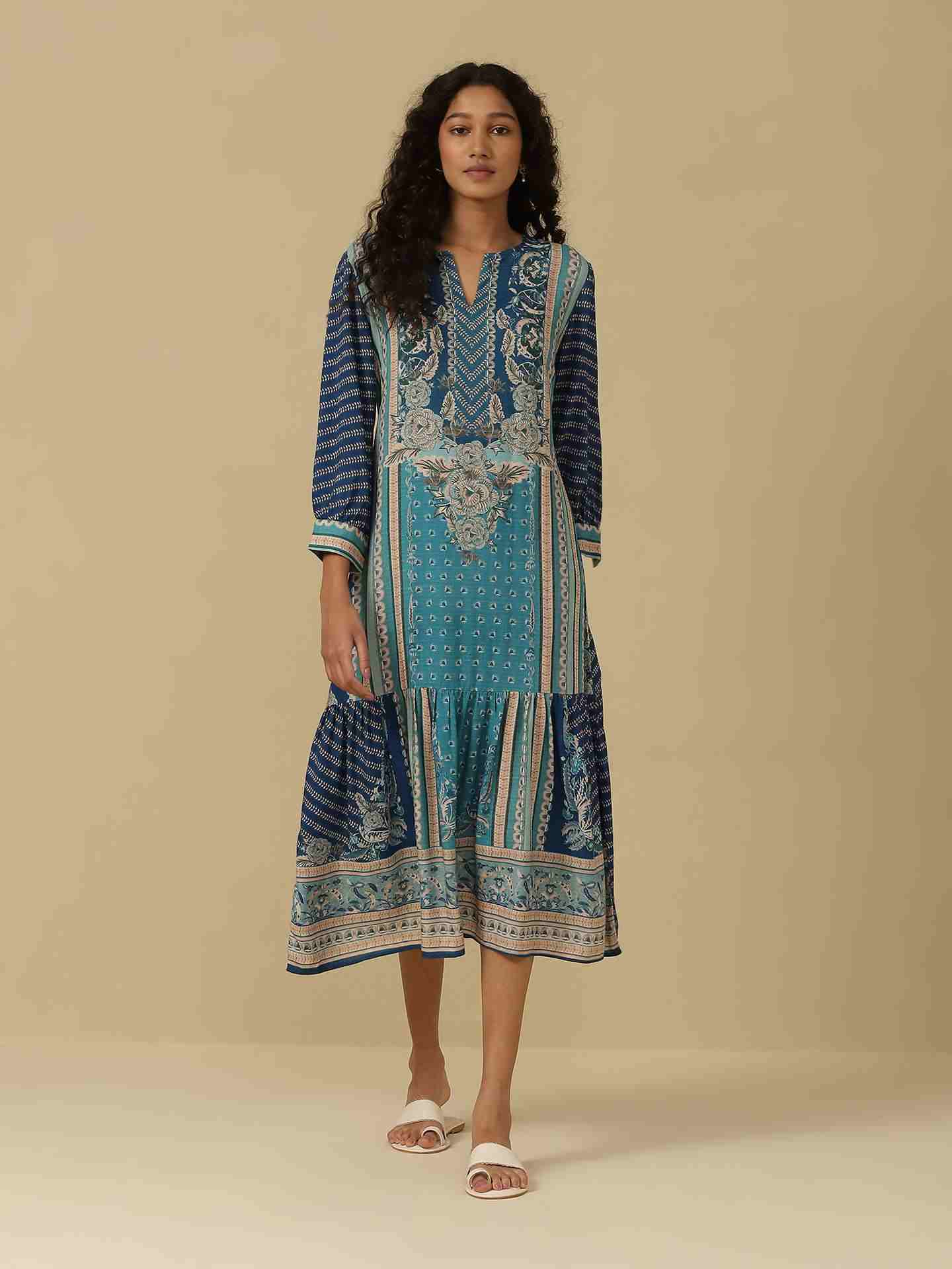 Blue Zunaira Long Dress