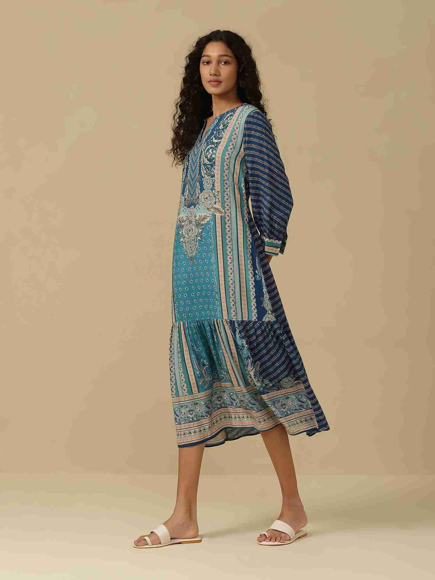 Blue Zunaira Long Dress