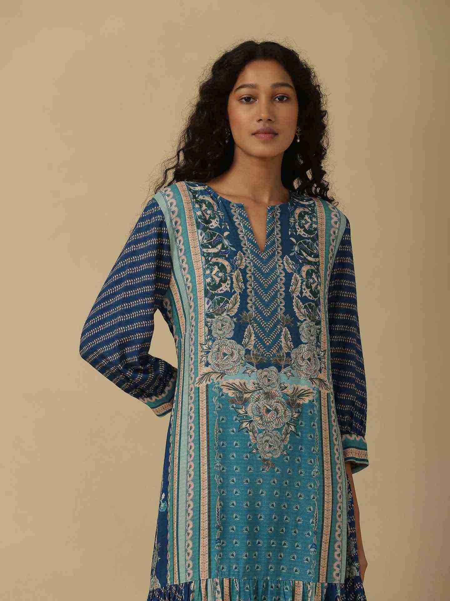 Blue Zunaira Long Dress