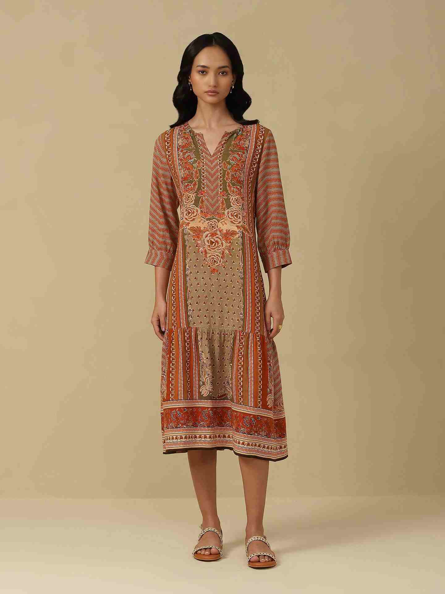 Rust Zunaira Long Dress