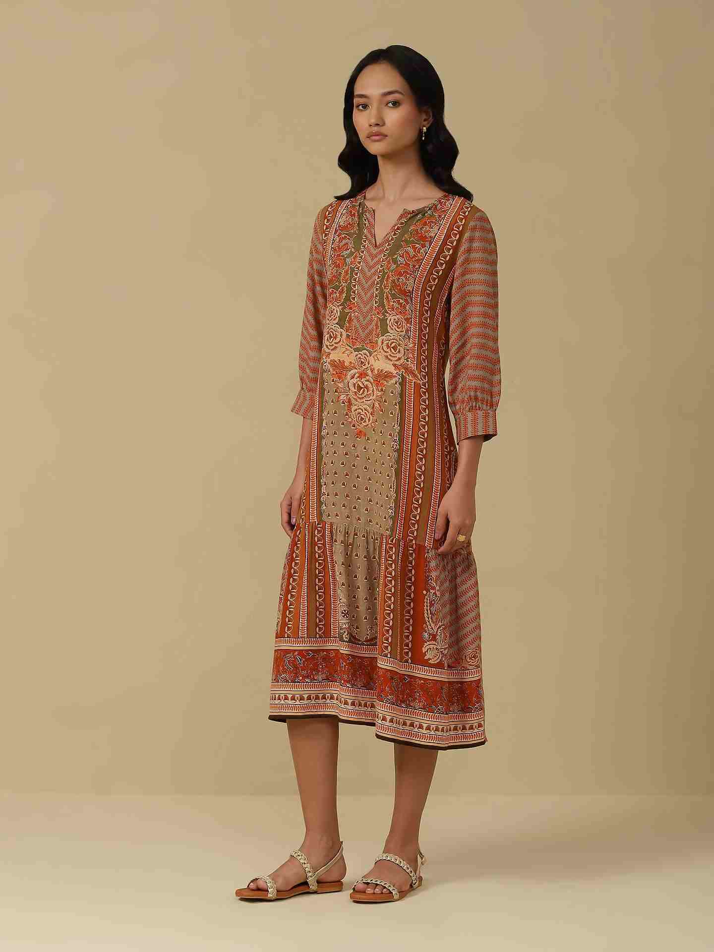 Rust Zunaira Long Dress