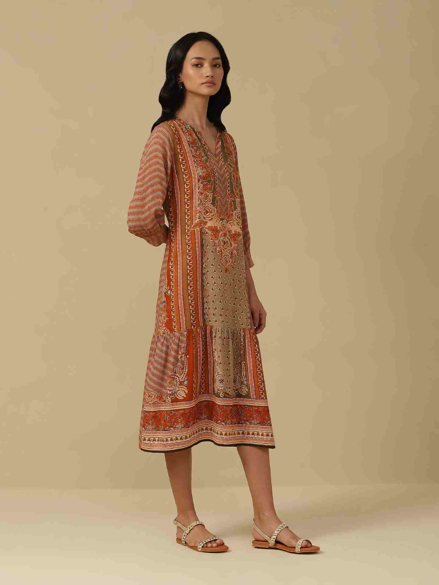 Rust Zunaira Long Dress