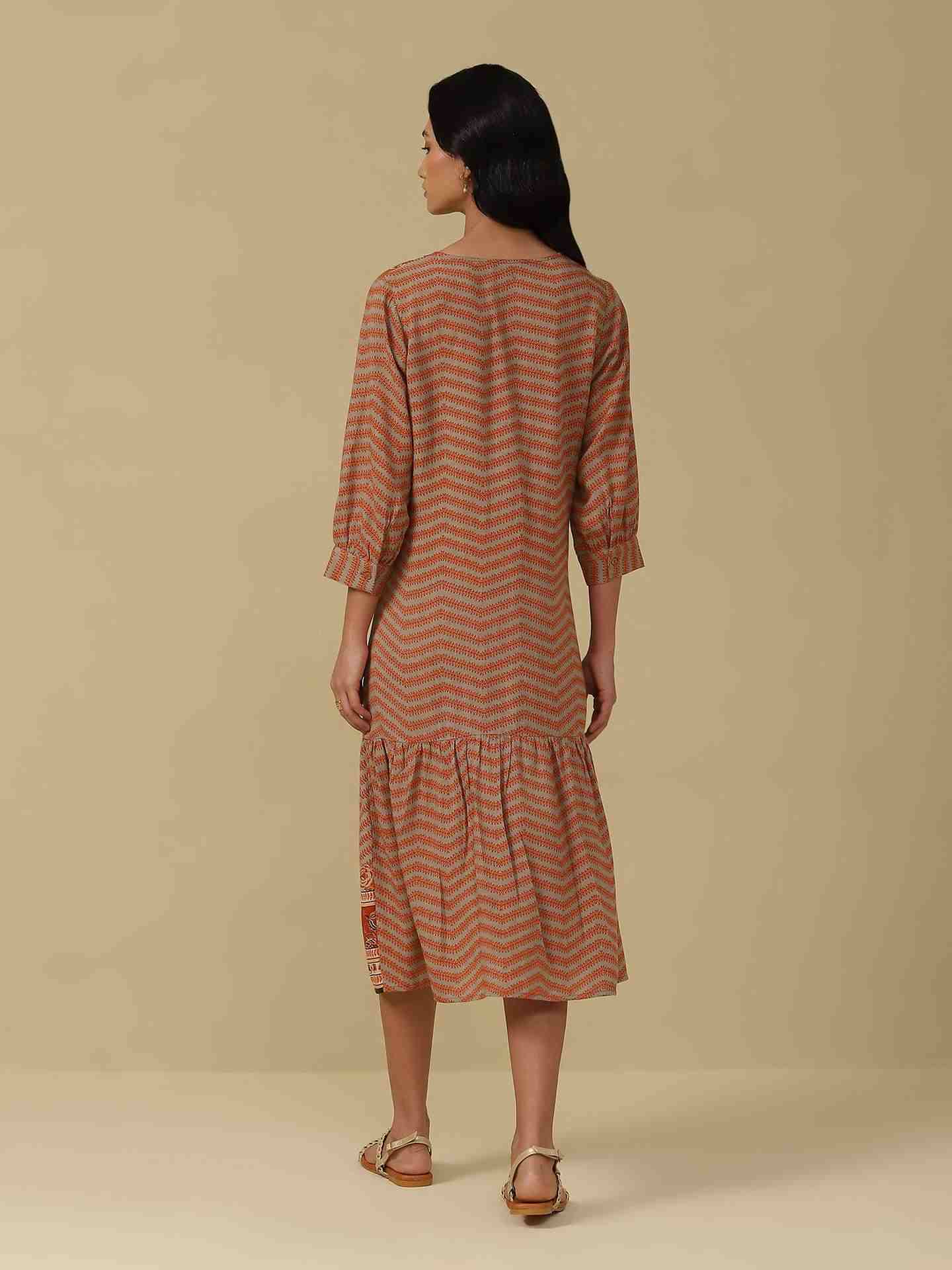 Rust Zunaira Long Dress