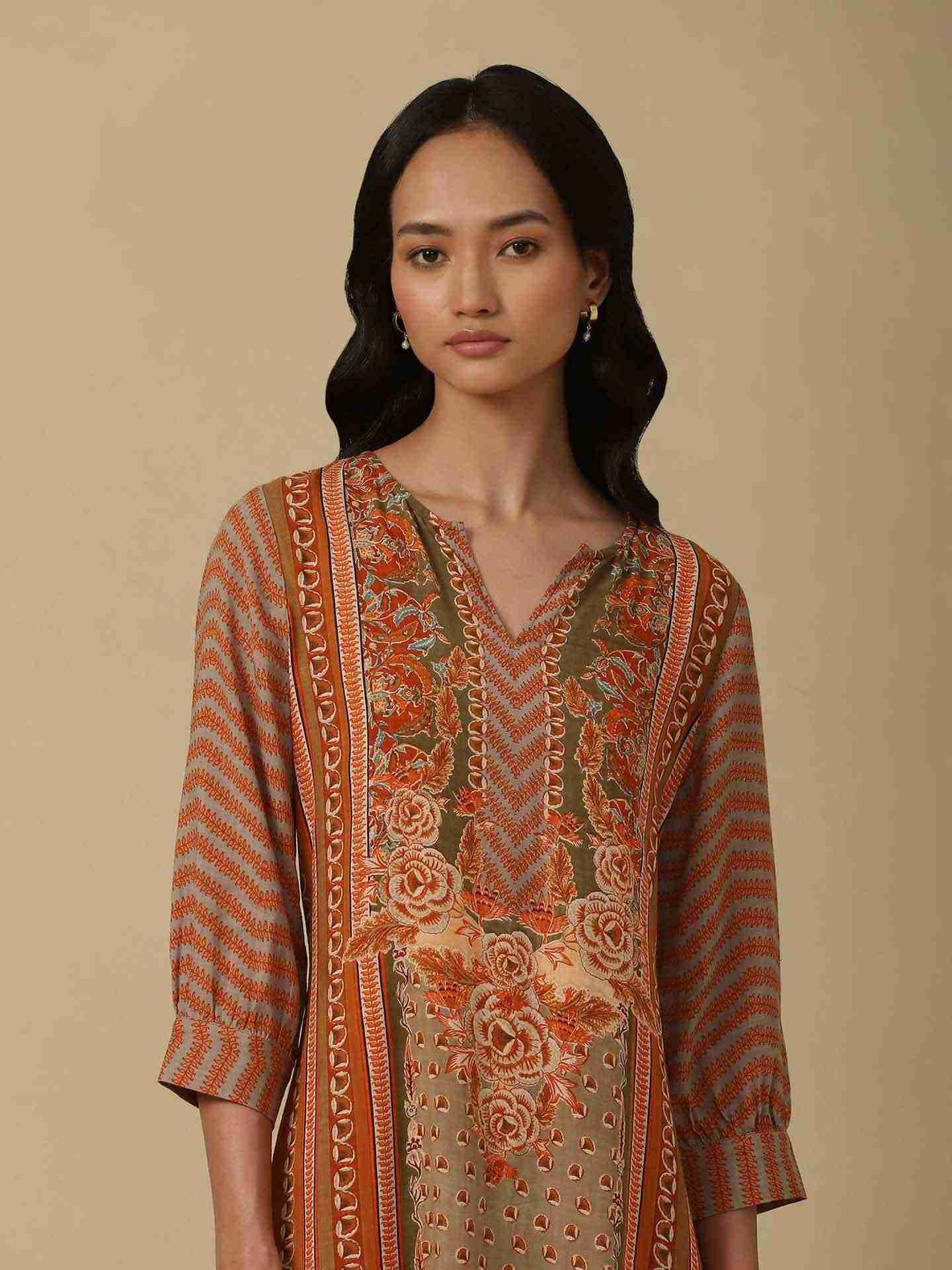 Rust Zunaira Long Dress