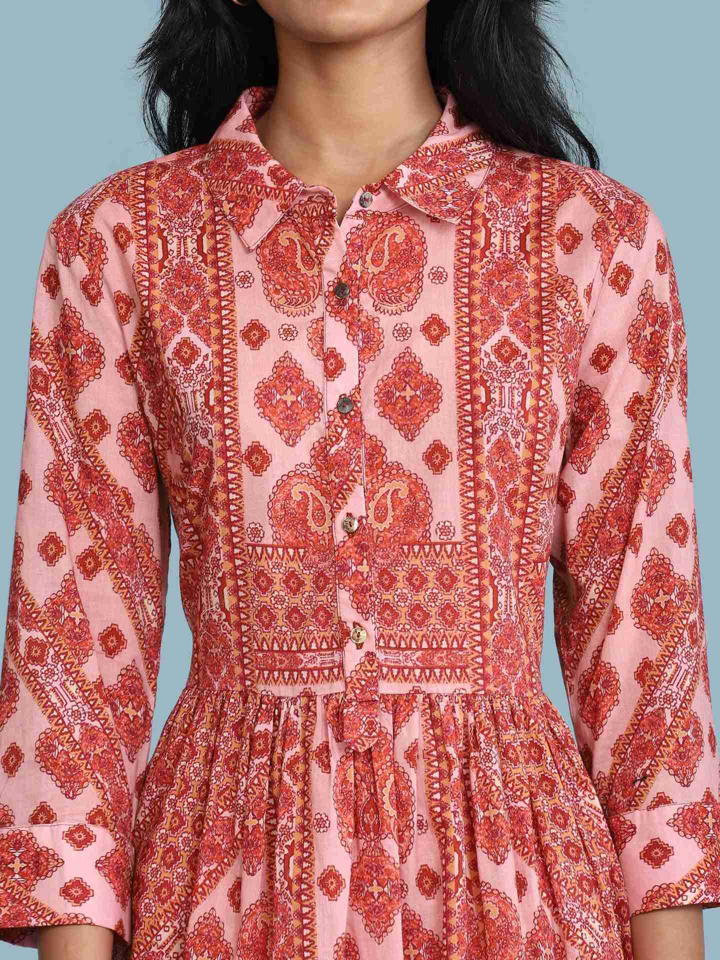 Pink Tashi Long Dress