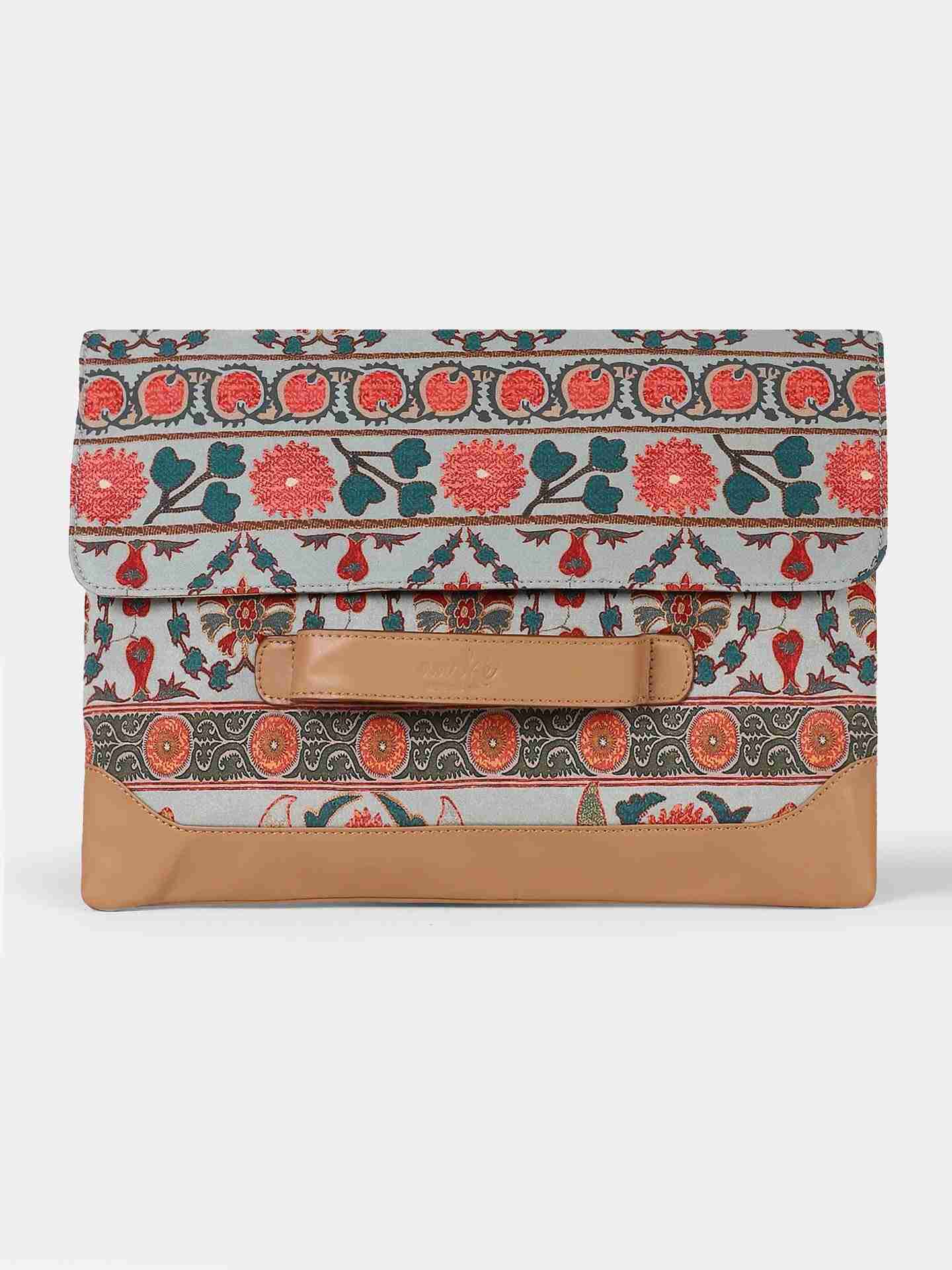 Green & Tan Rudra Laptop Sleeve