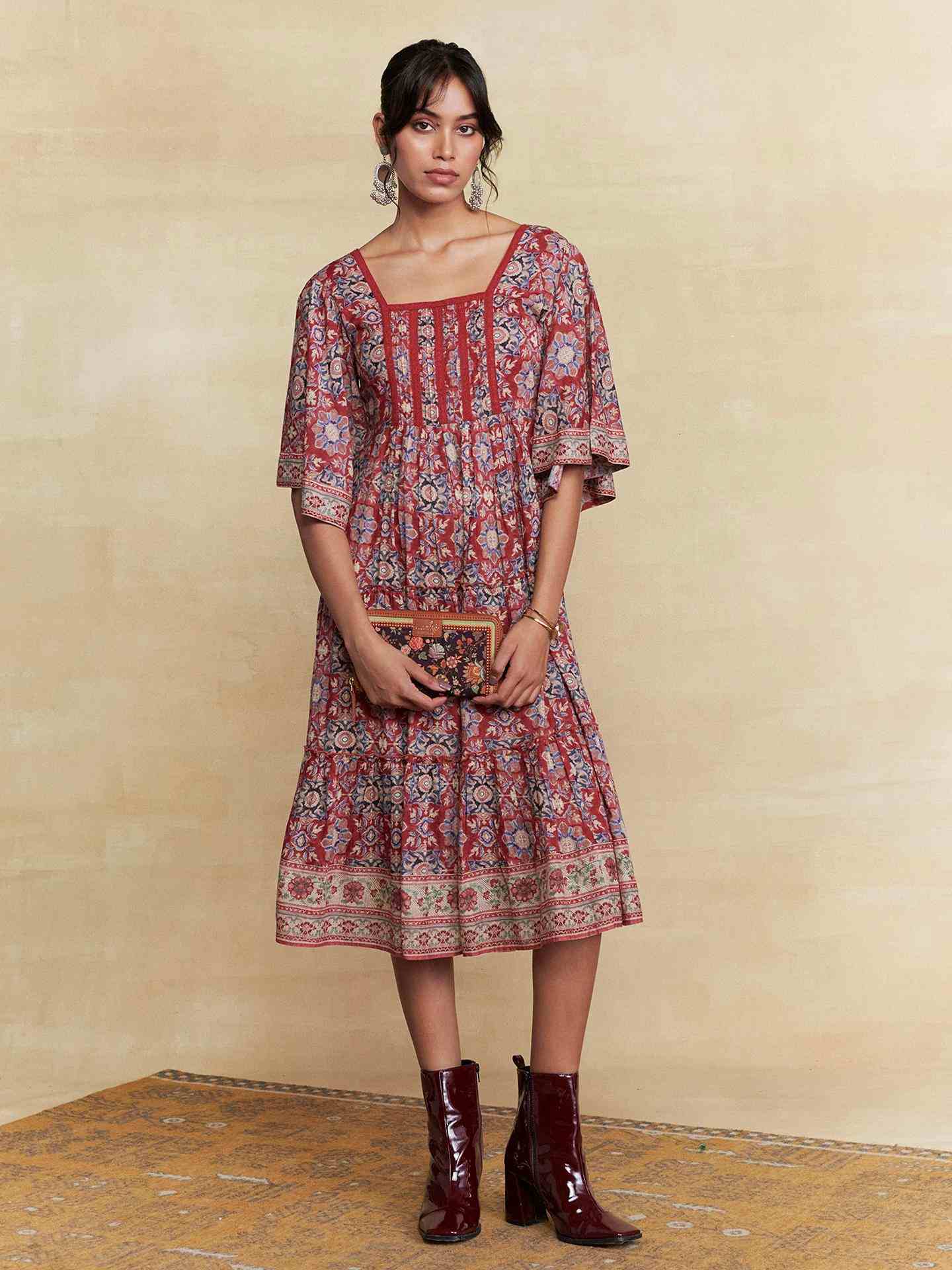 Red Dhani Midi Dress