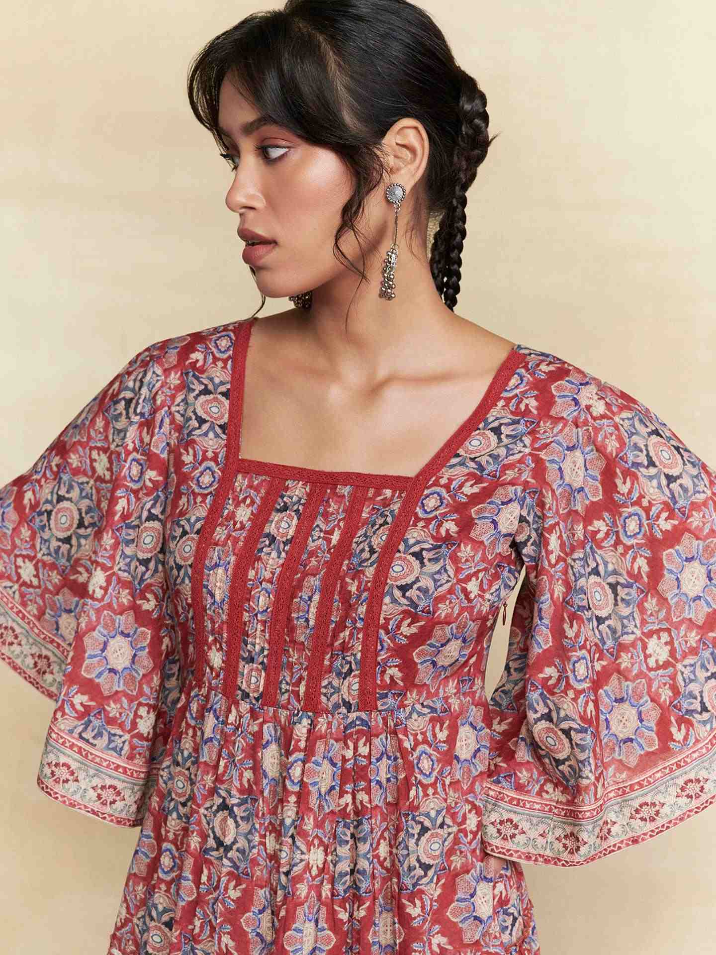 Red Dhani Midi Dress