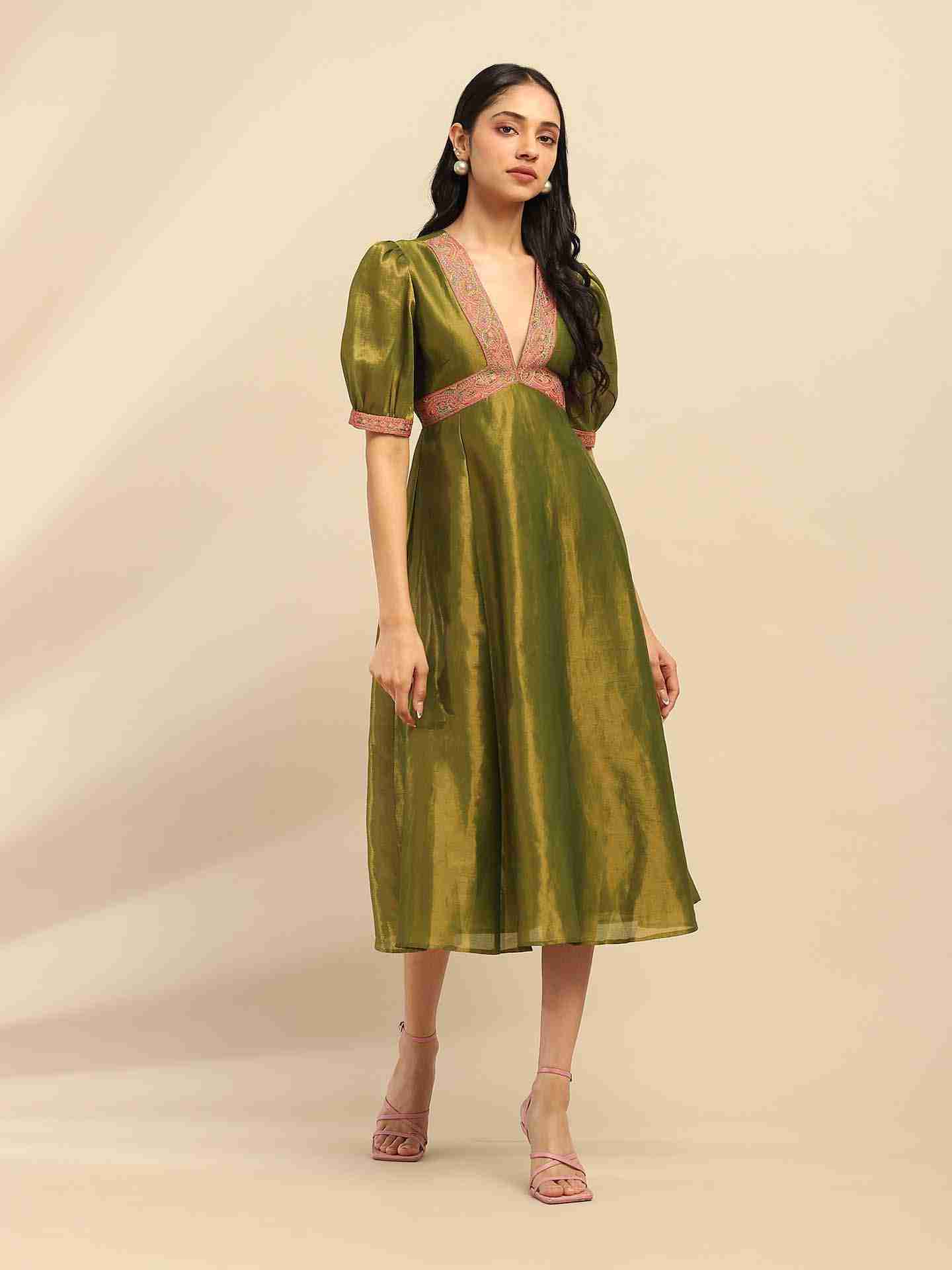 Green Sitara Midi Dress