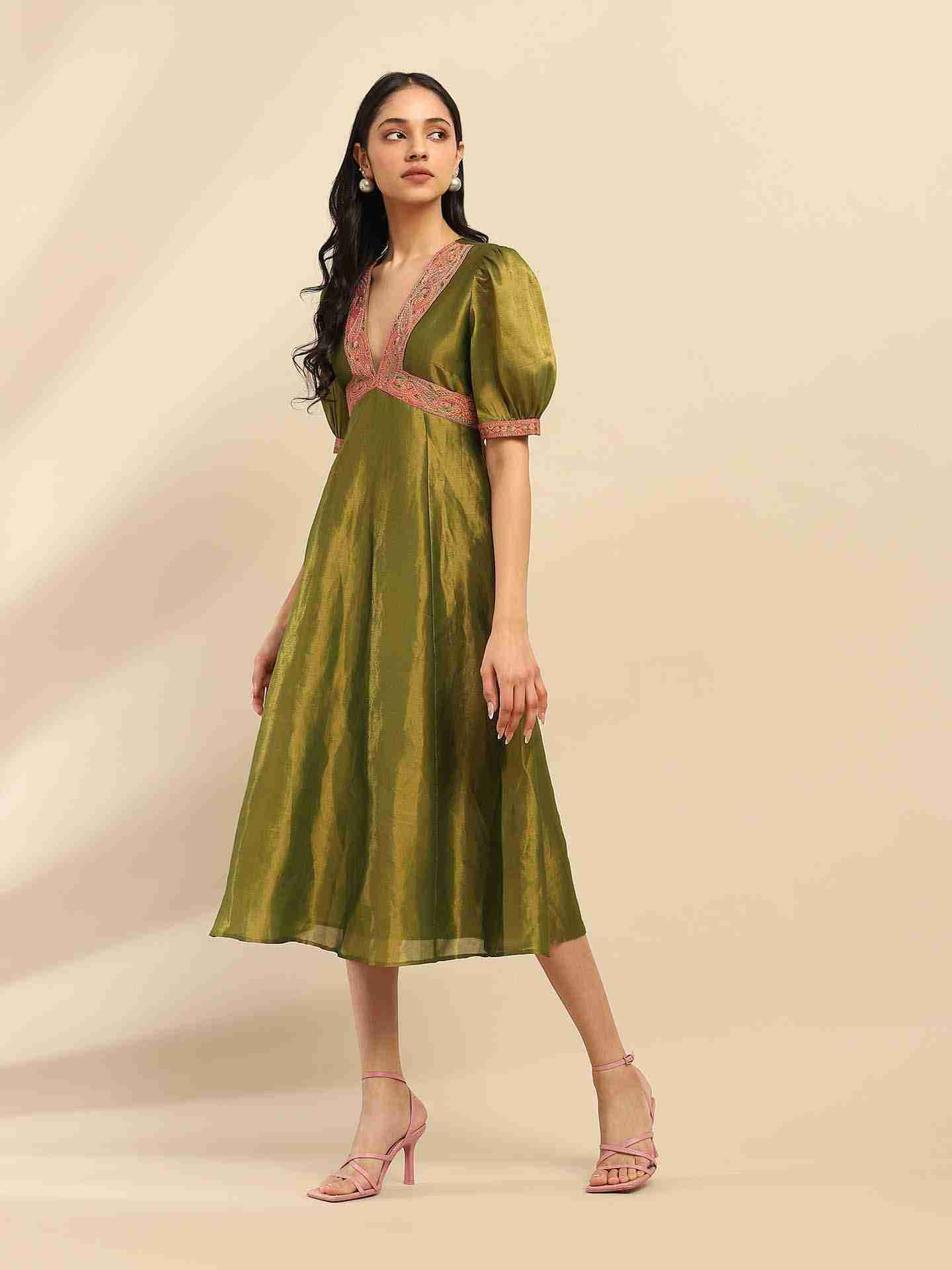 Green Sitara Midi Dress
