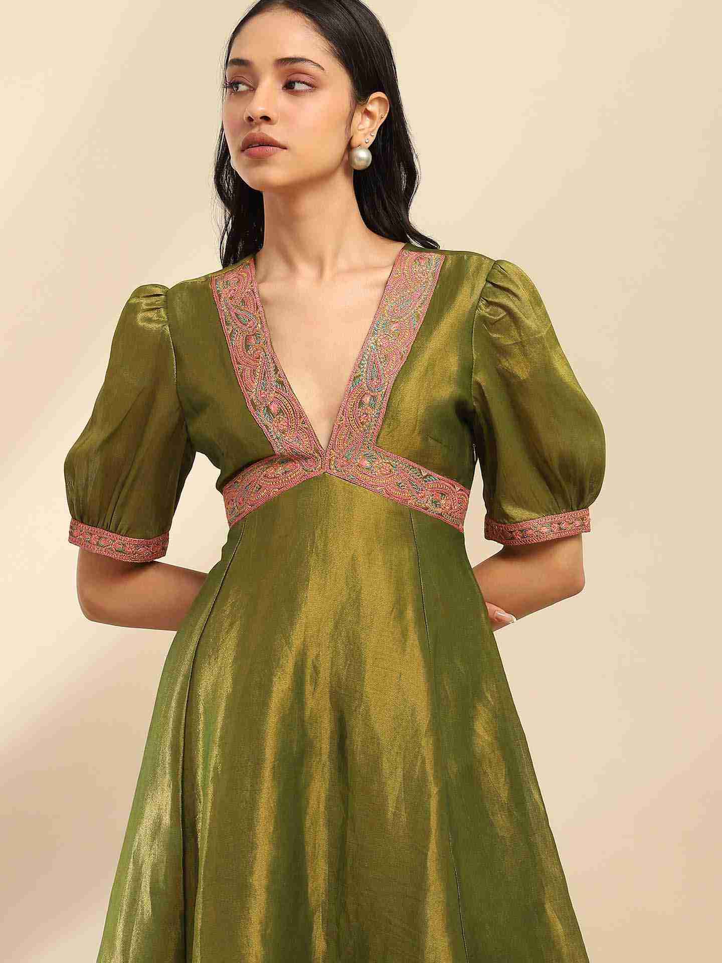 Green Sitara Midi Dress
