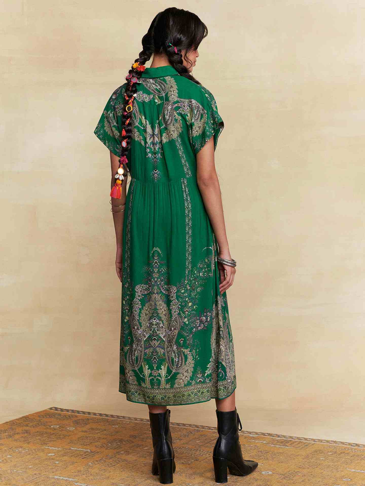 Green Tuberose Midi Dress