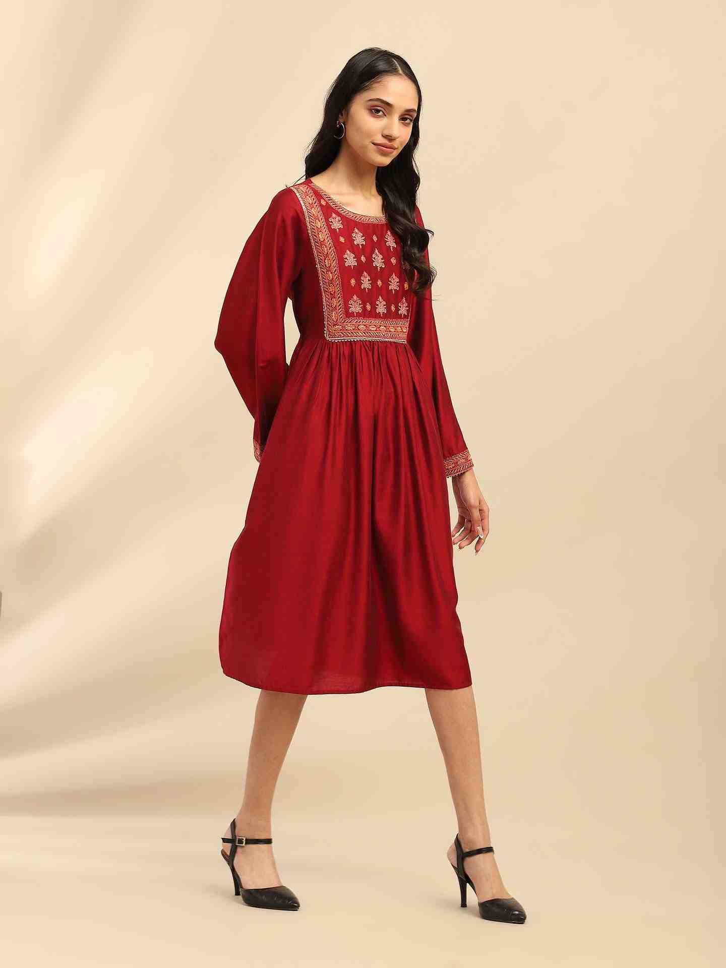 Red Scarlette Midi Dress