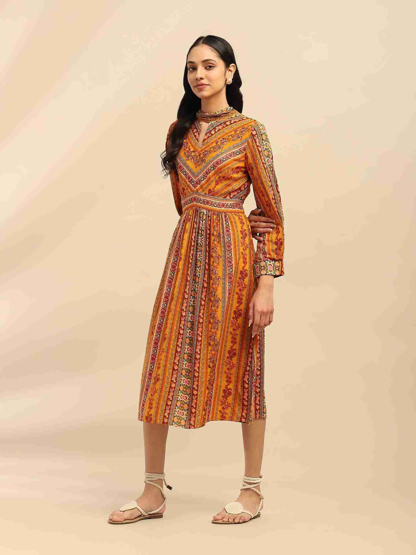 Yellow Meera Long Dress