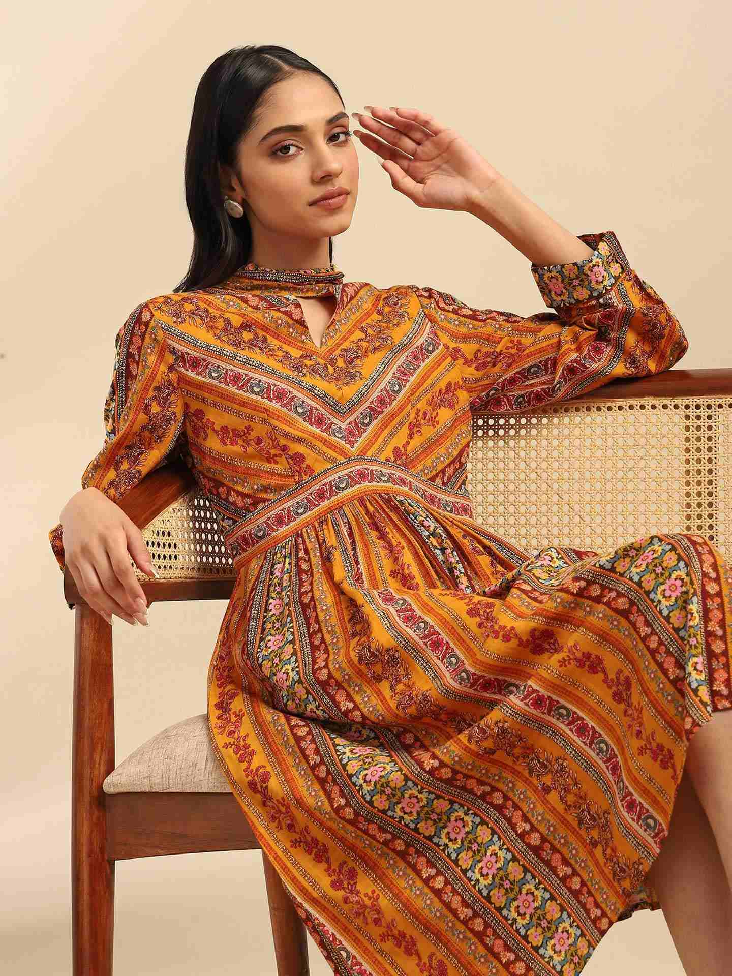 Yellow Meera Long Dress