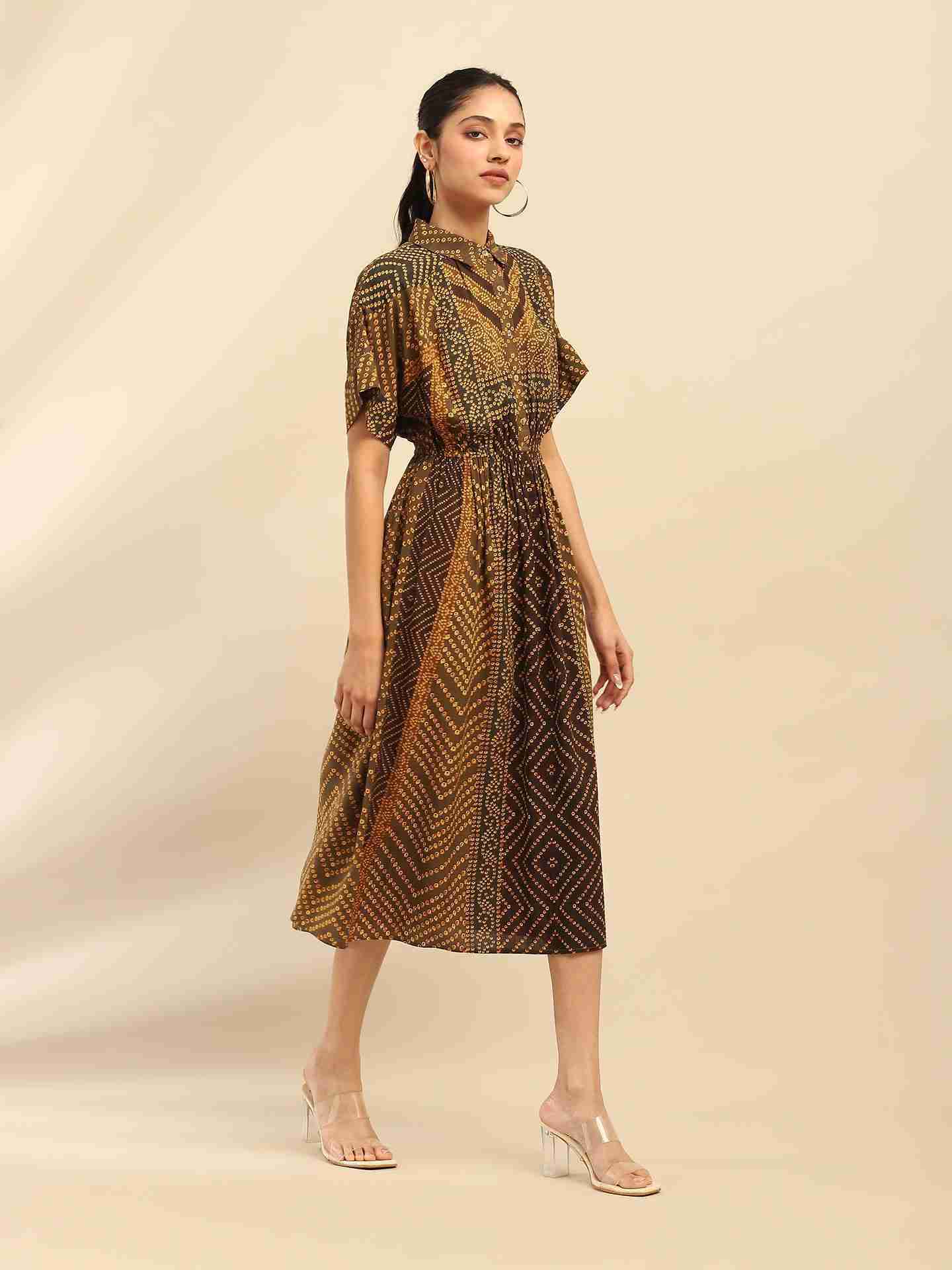 Green Kirti Shirt Dress