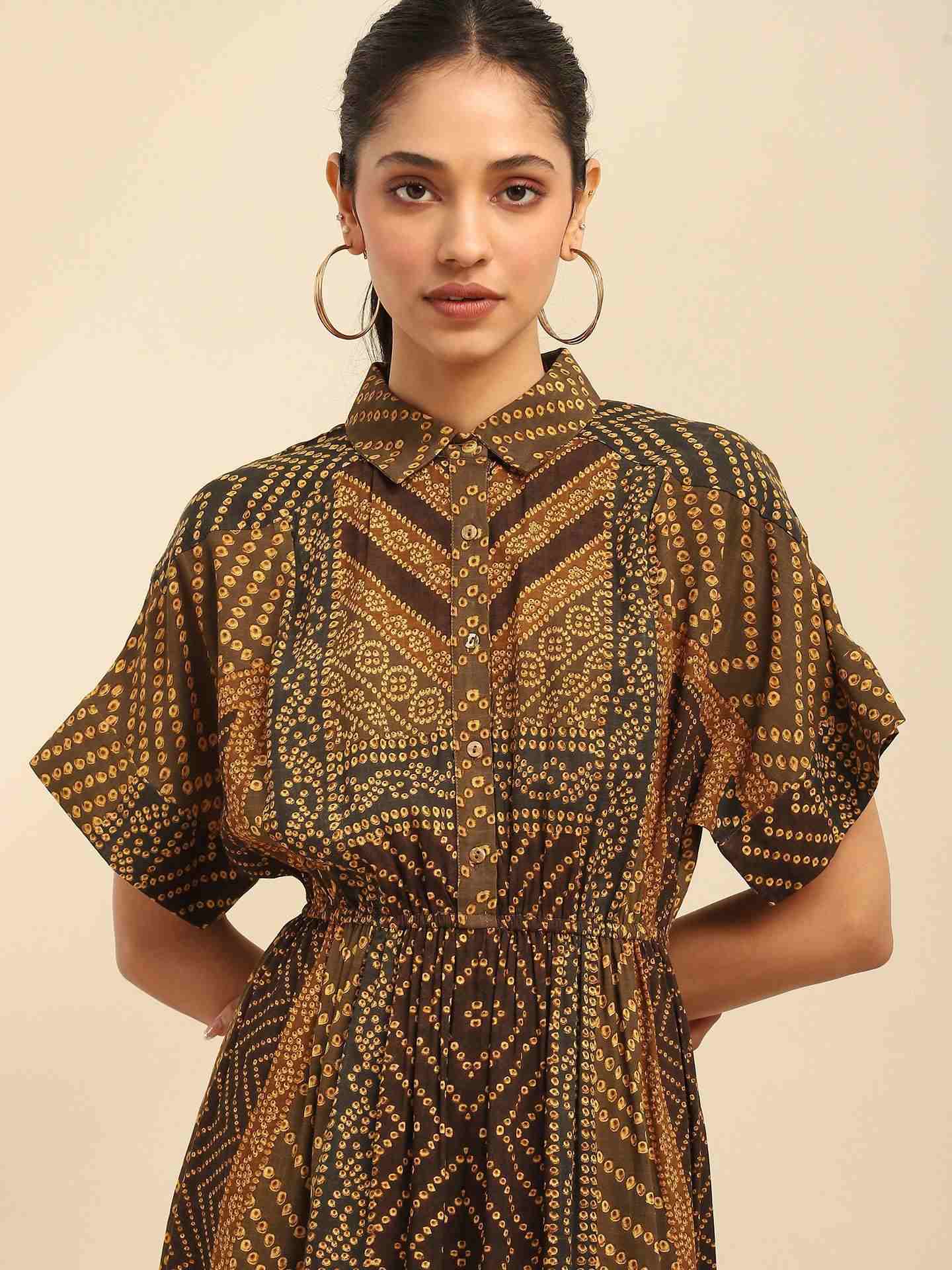 Green Kirti Shirt Dress