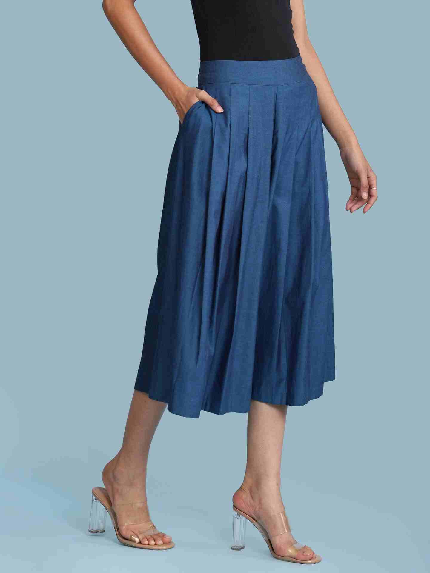 Blue Tulika Solid Palazzos