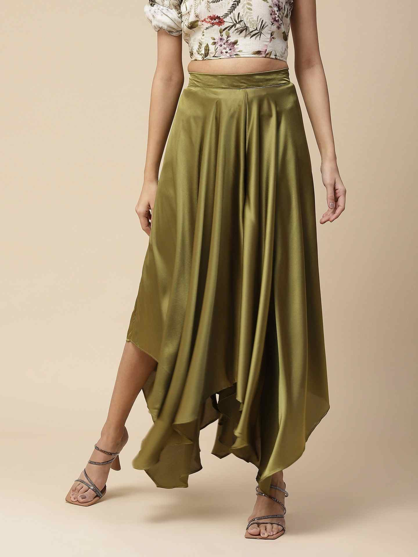 Olive Solid Palazzos