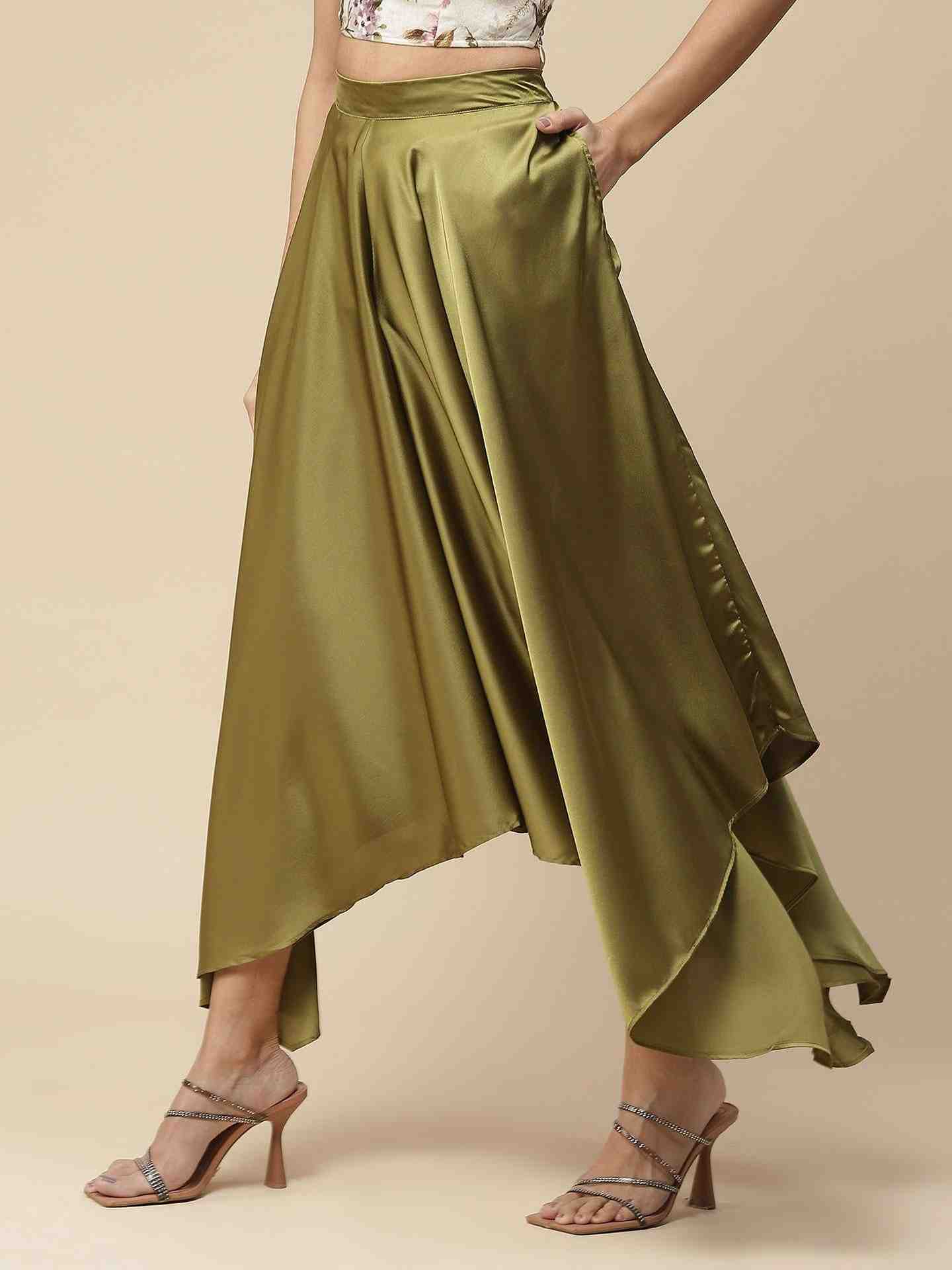 Olive Solid Palazzos