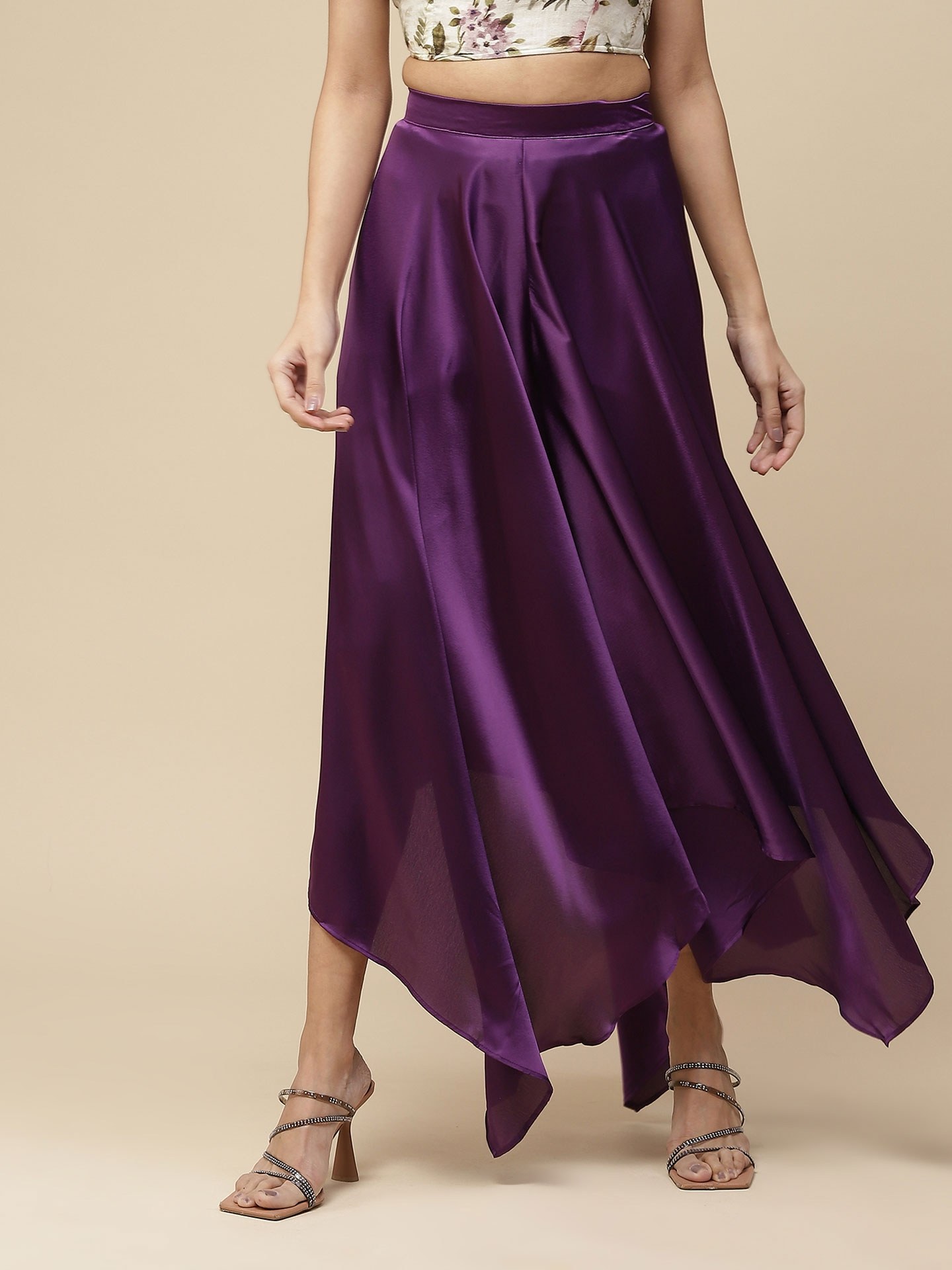 Purple Solid Palazzos