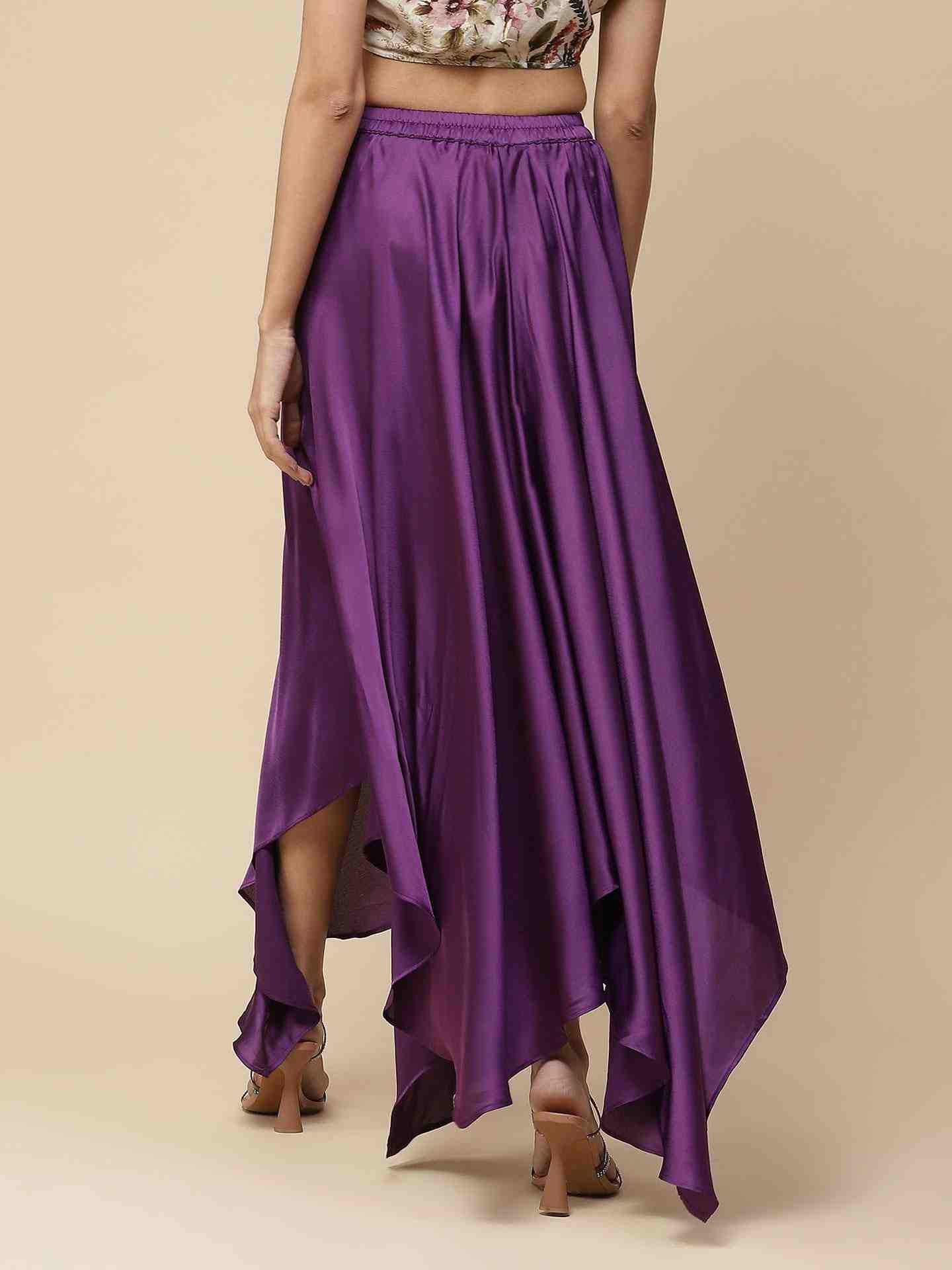 Purple Solid Palazzos