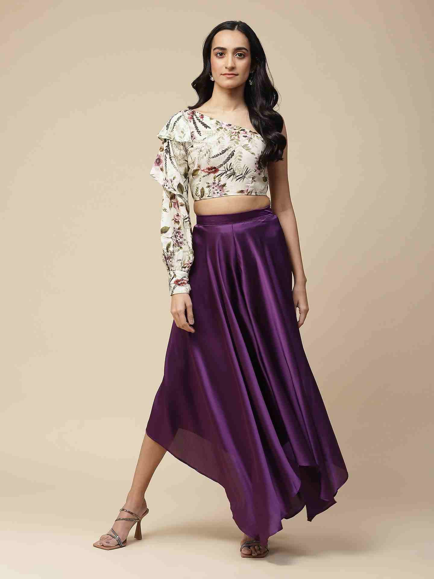 Purple Solid Palazzos