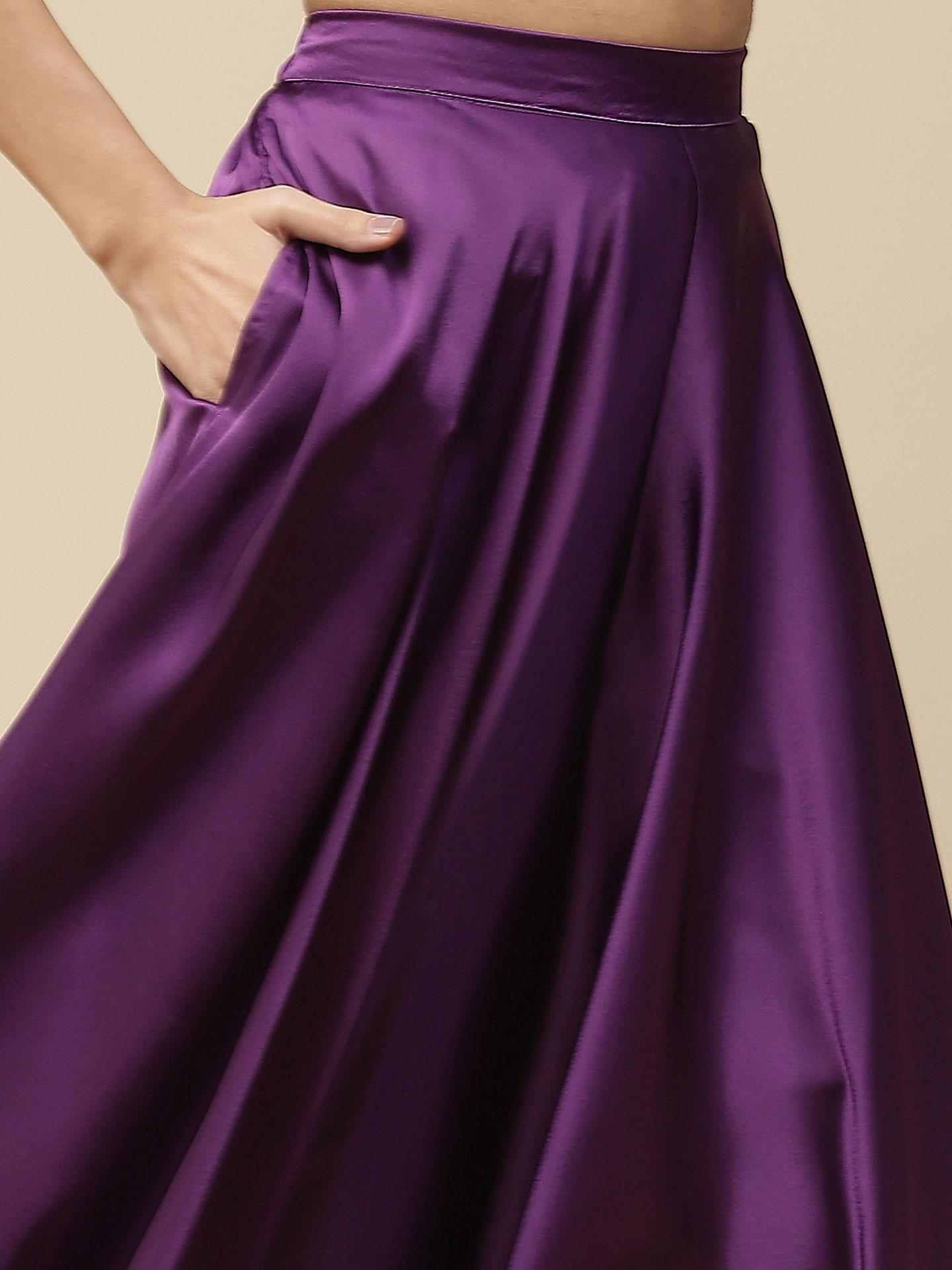 Purple Solid Palazzos