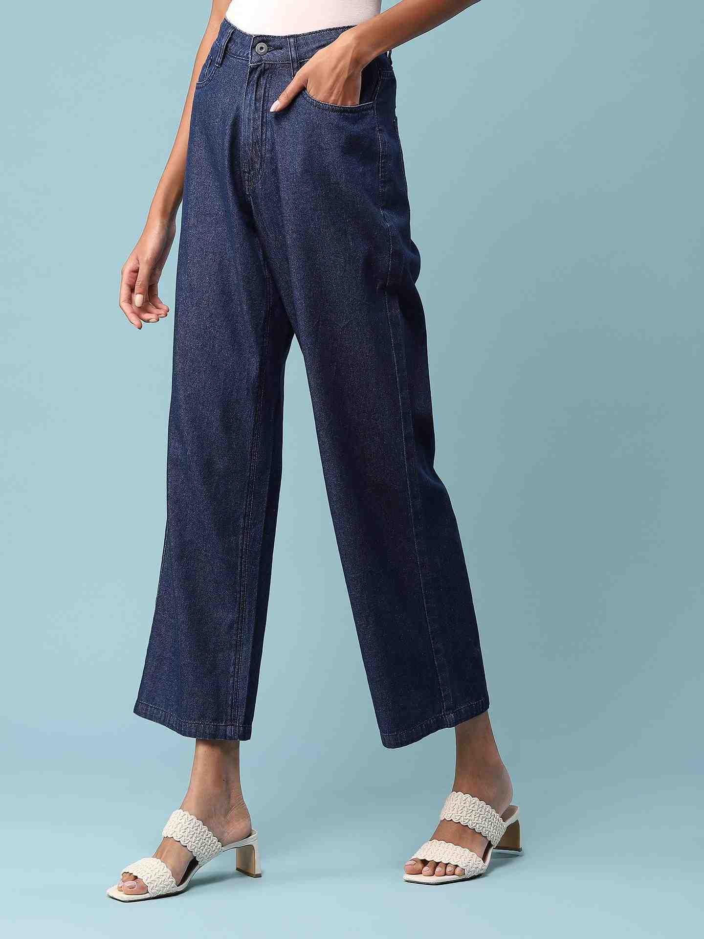 Blue Kaberi Wide-Leg Jeans