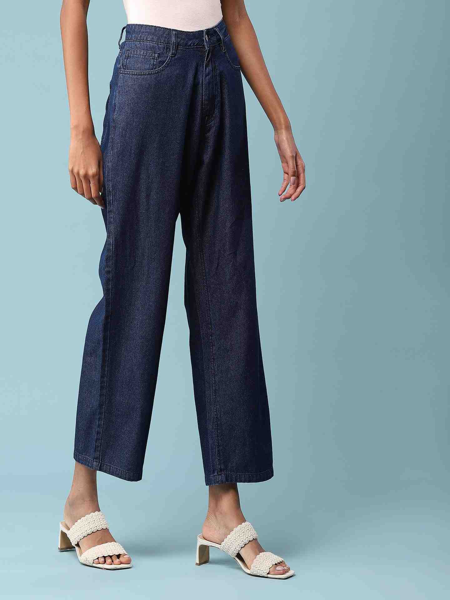 Blue Kaberi Wide-Leg Jeans