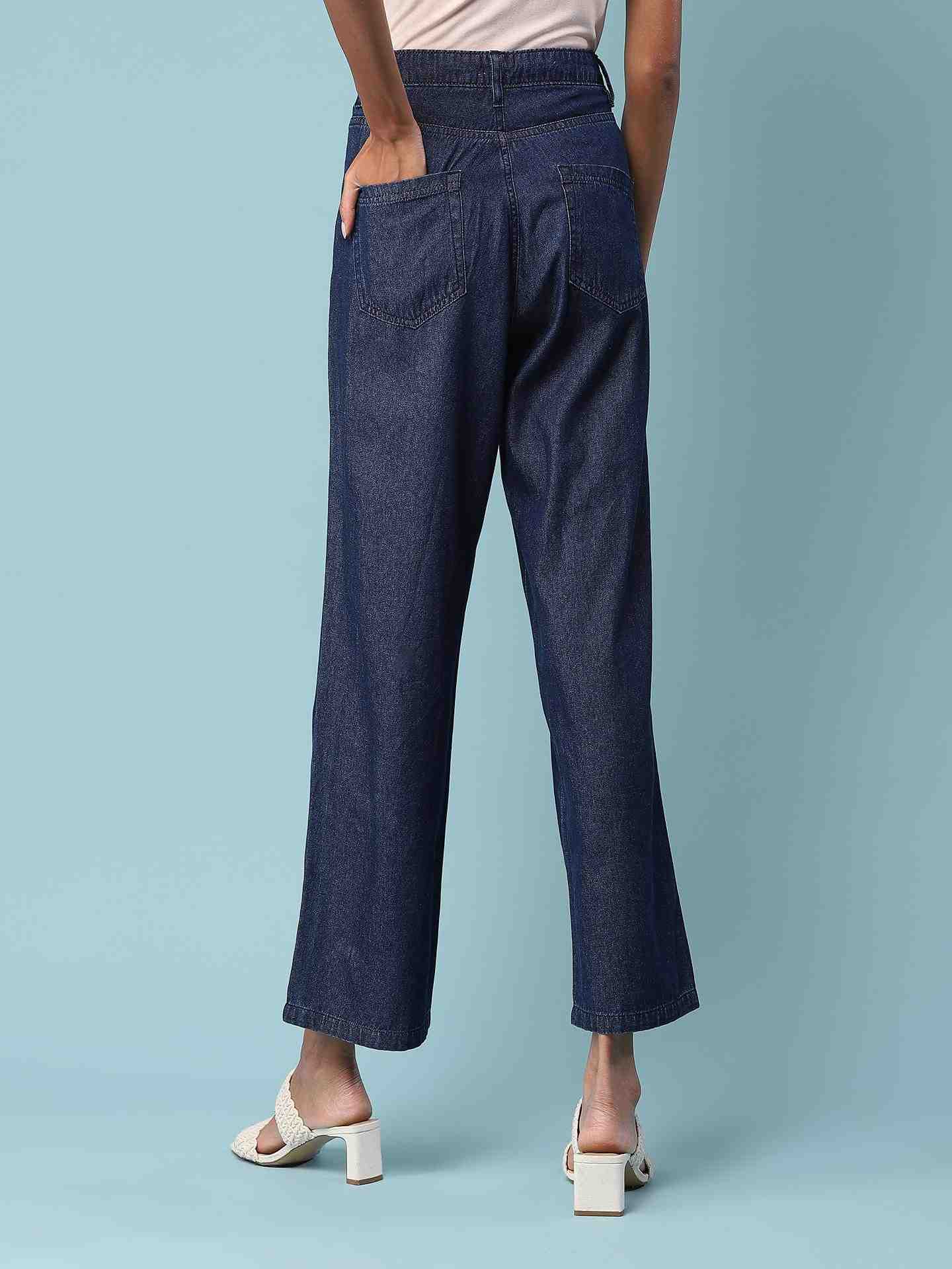 Blue Kaberi Wide-Leg Jeans