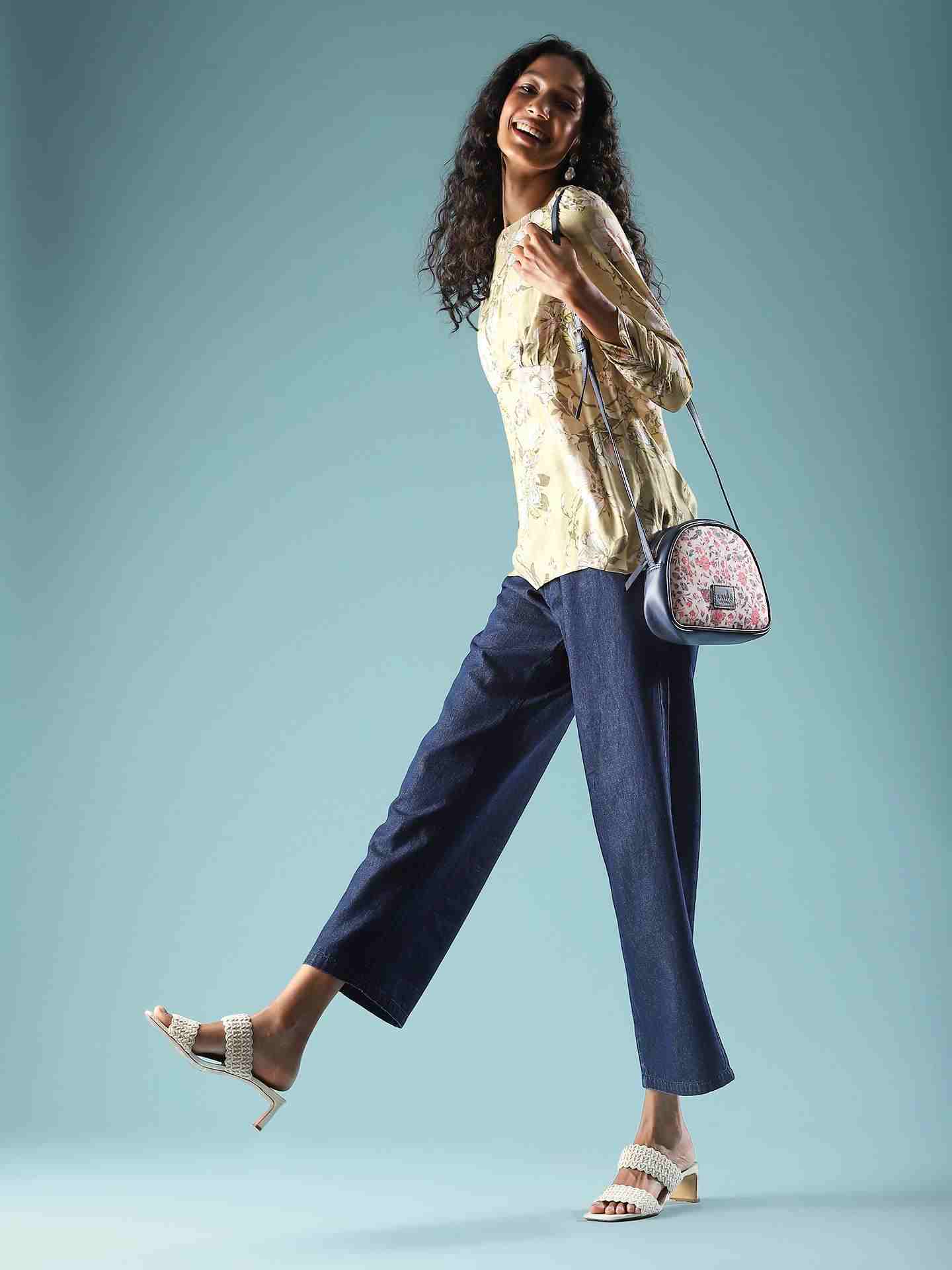 Blue Kaberi Wide-Leg Jeans