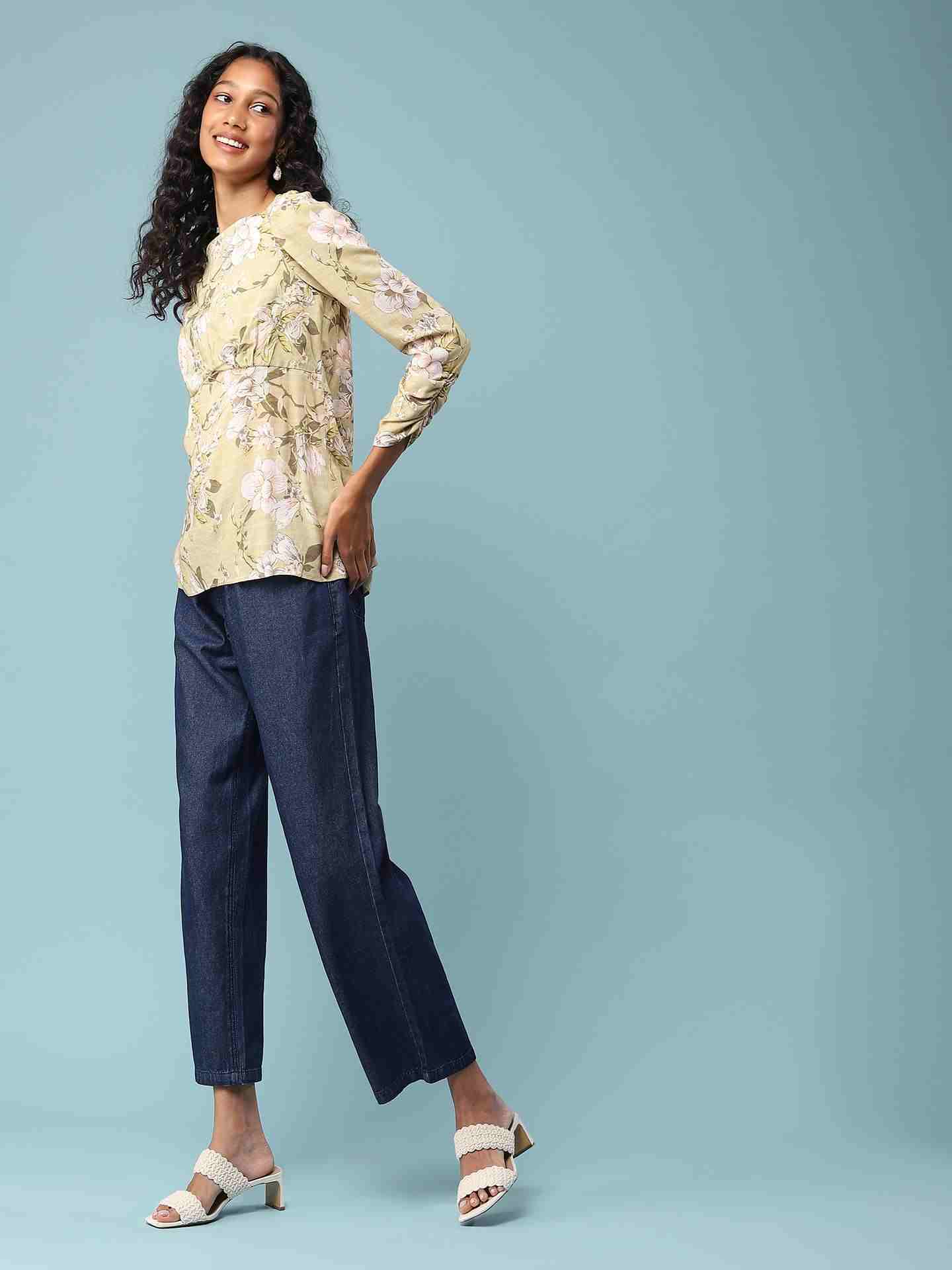 Blue Kaberi Wide-Leg Jeans