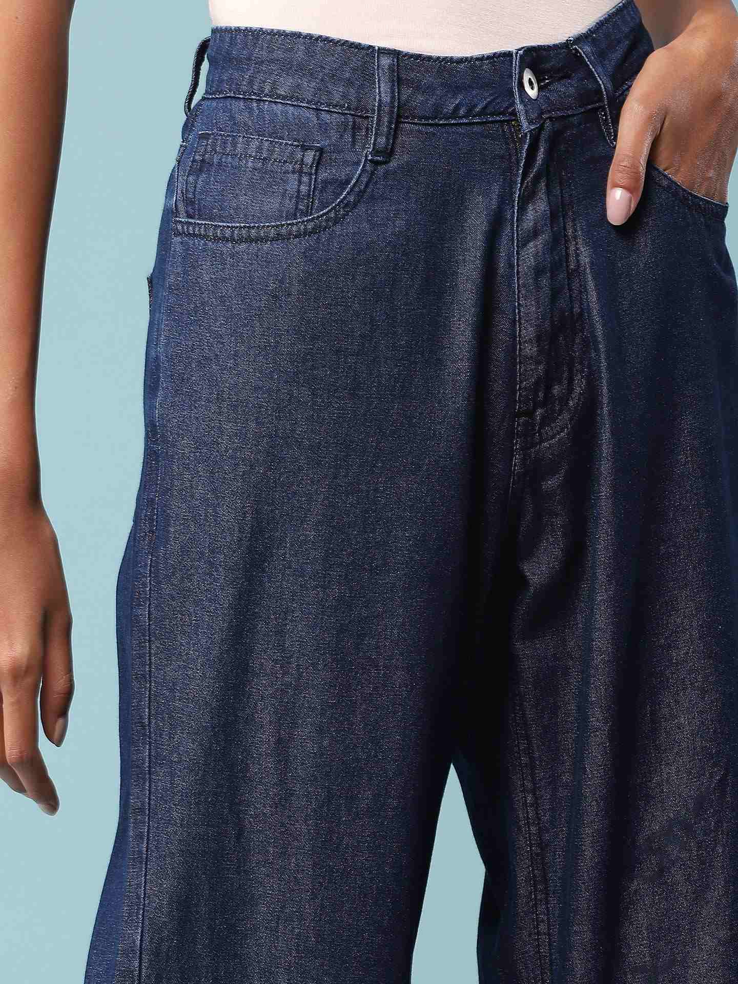 Blue Kaberi Wide-Leg Jeans