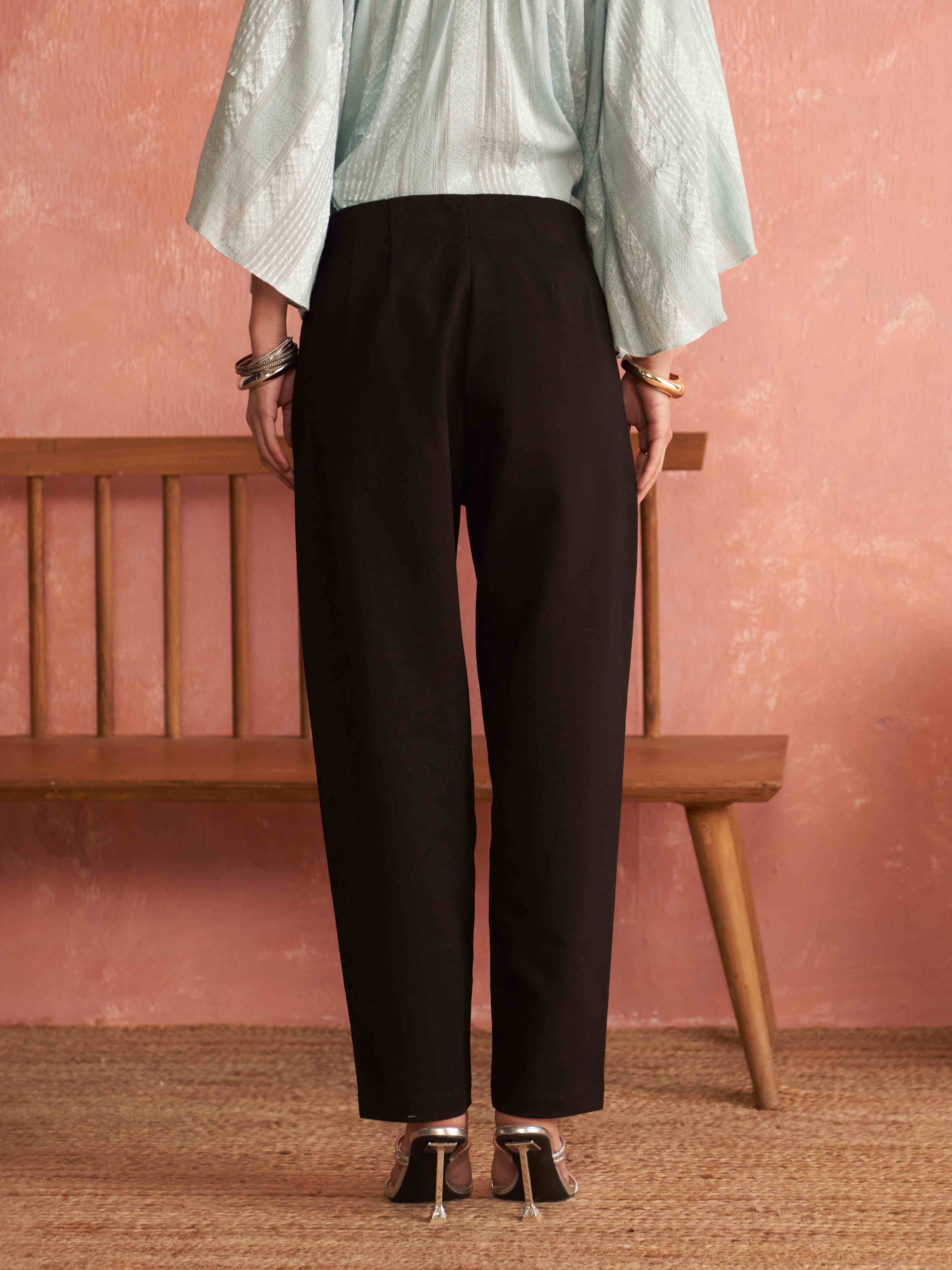 Black Straight-Leg Pants