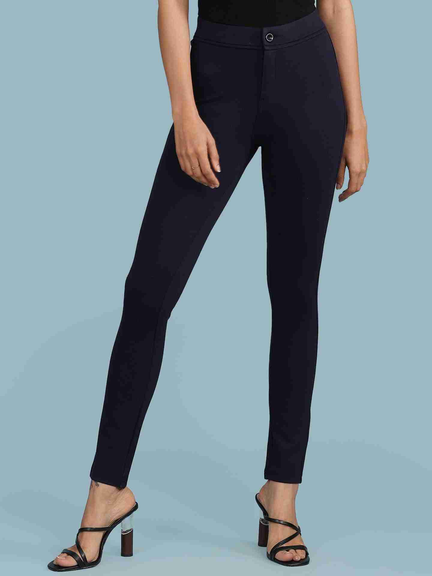 Navy Solid Jeggings