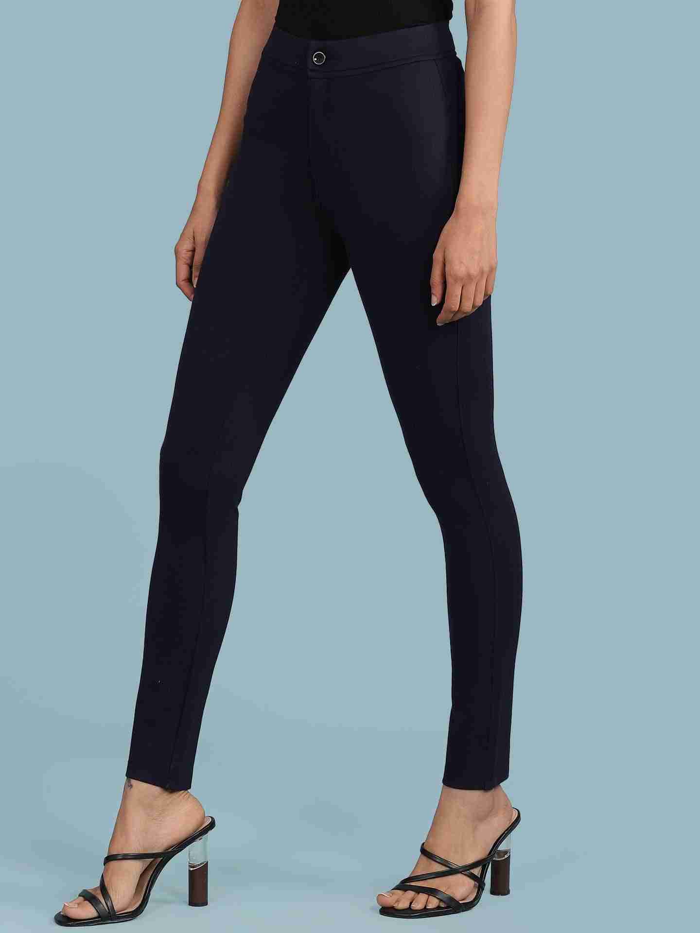 Navy Solid Jeggings