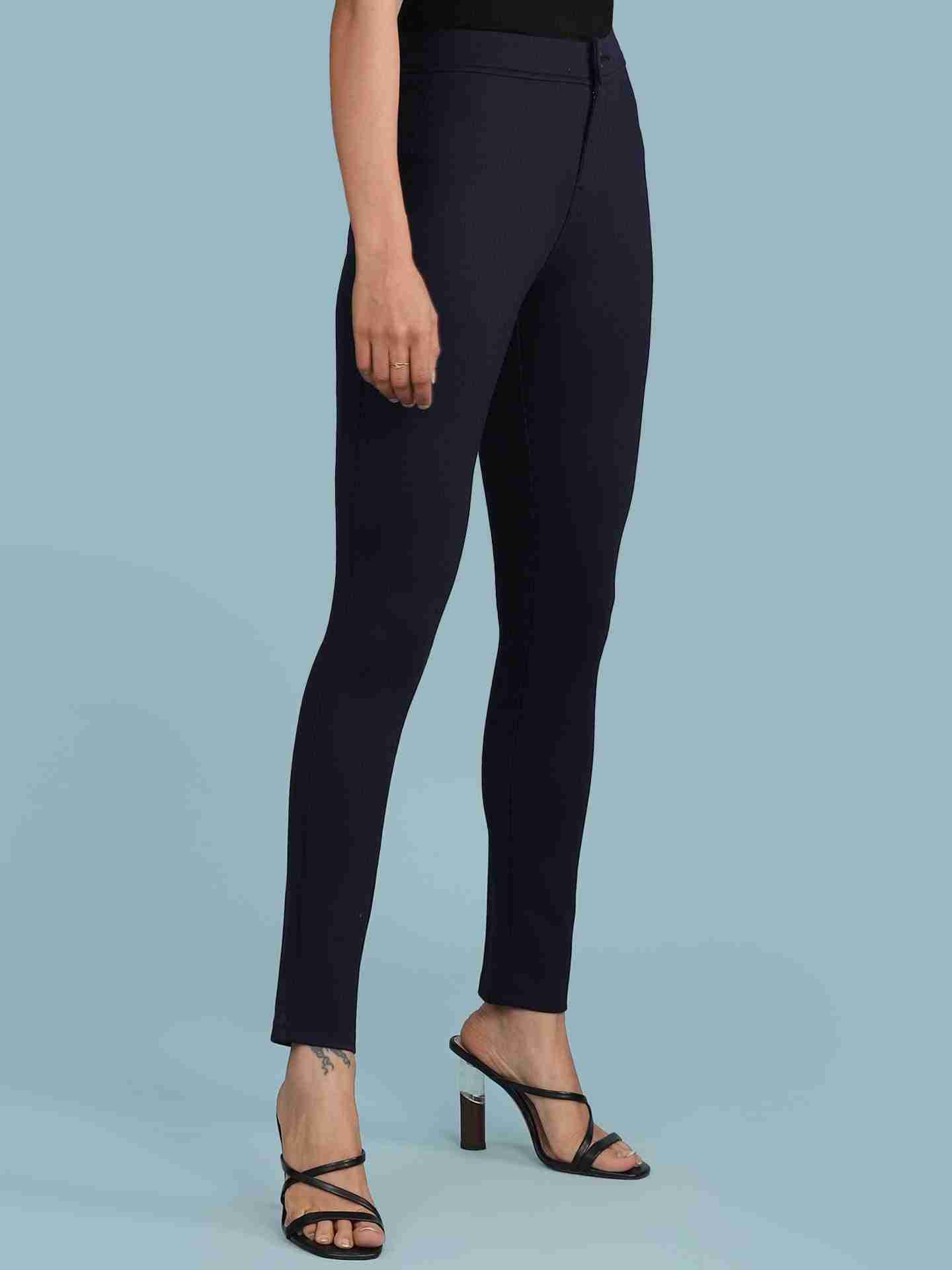 Navy Solid Jeggings