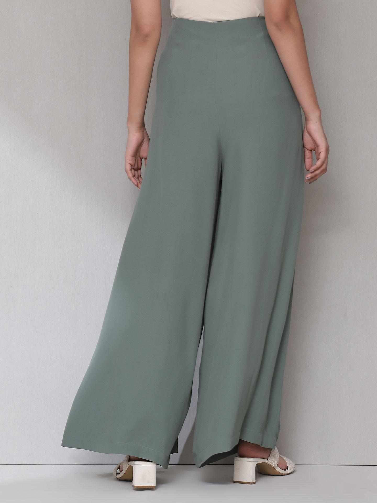 Green Wide-Leg Trousers