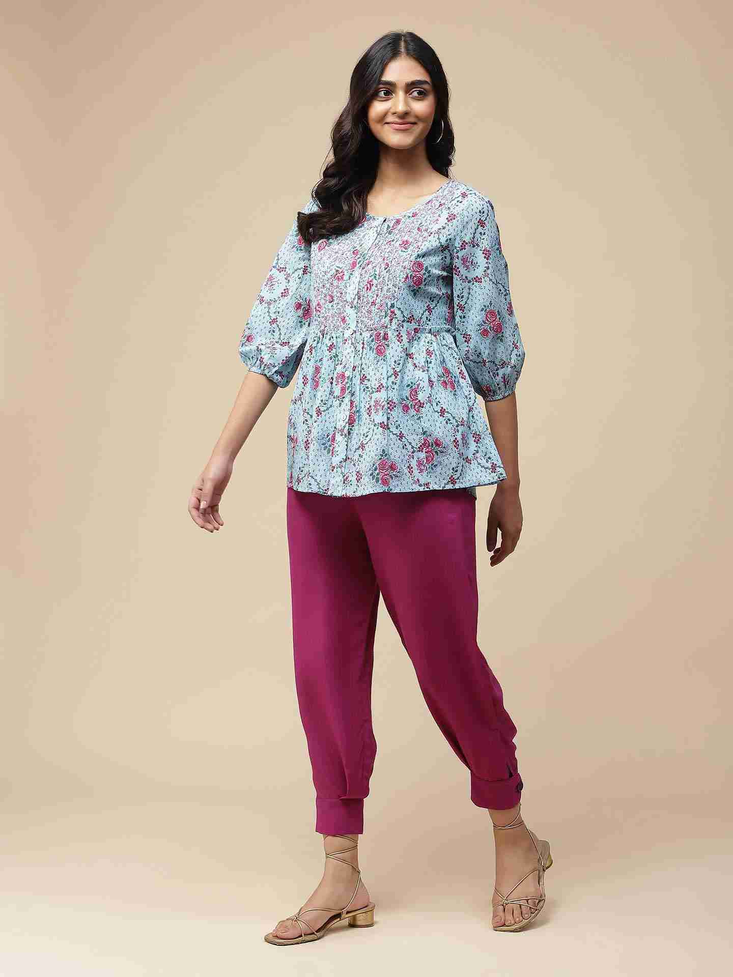 Purple Tapered Pants