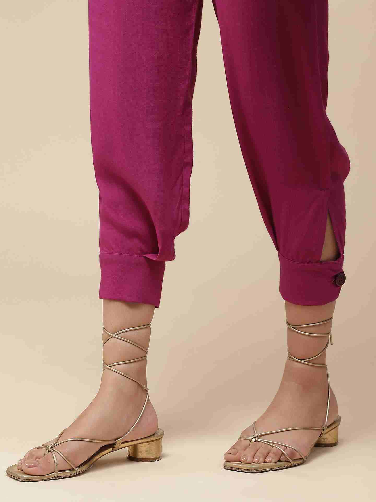 Purple Tapered Pants