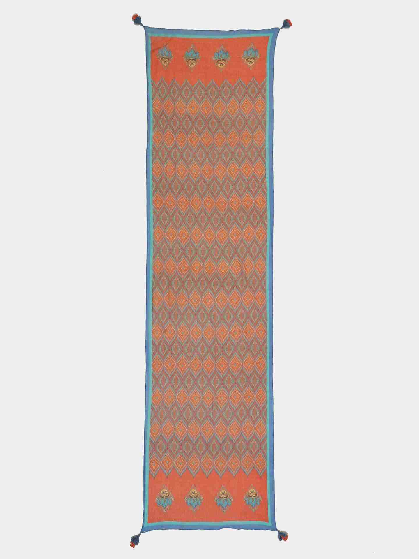 Carrot Orange Ikkat Scarf
