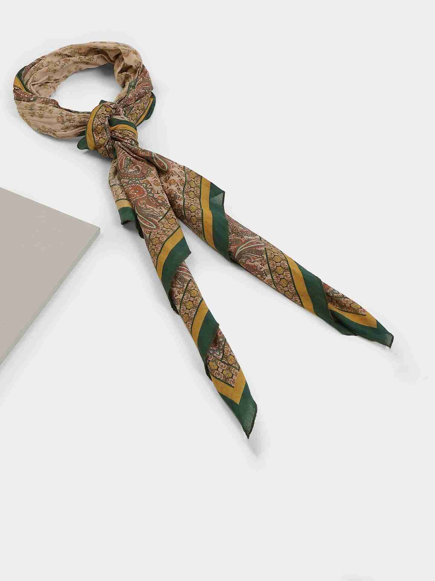 Ecru & Teal Palwal Scarf