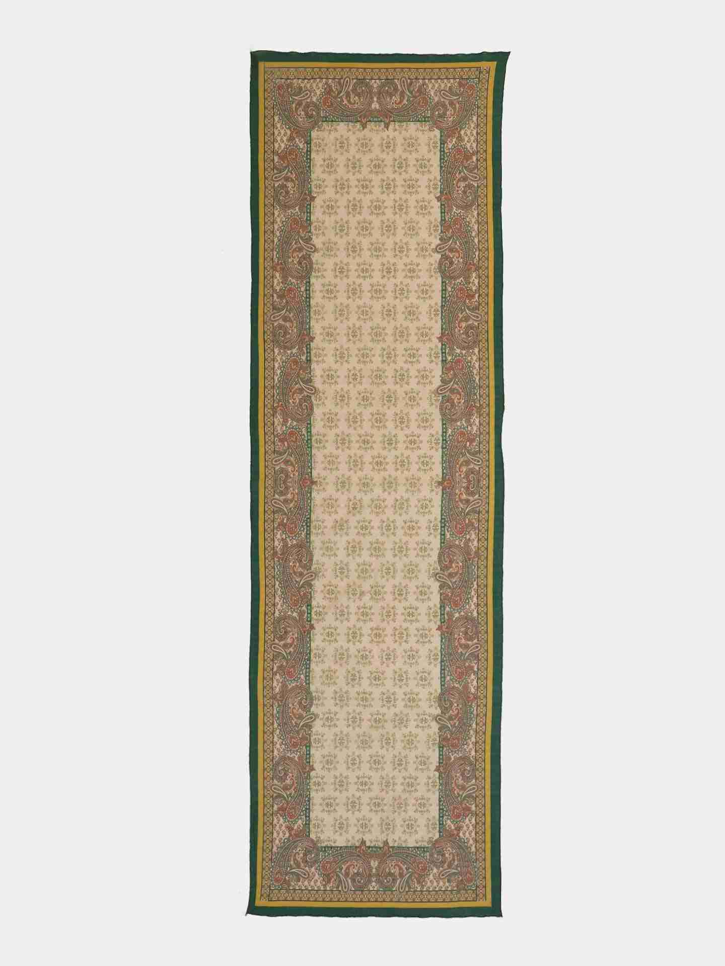 Ecru & Teal Palwal Scarf