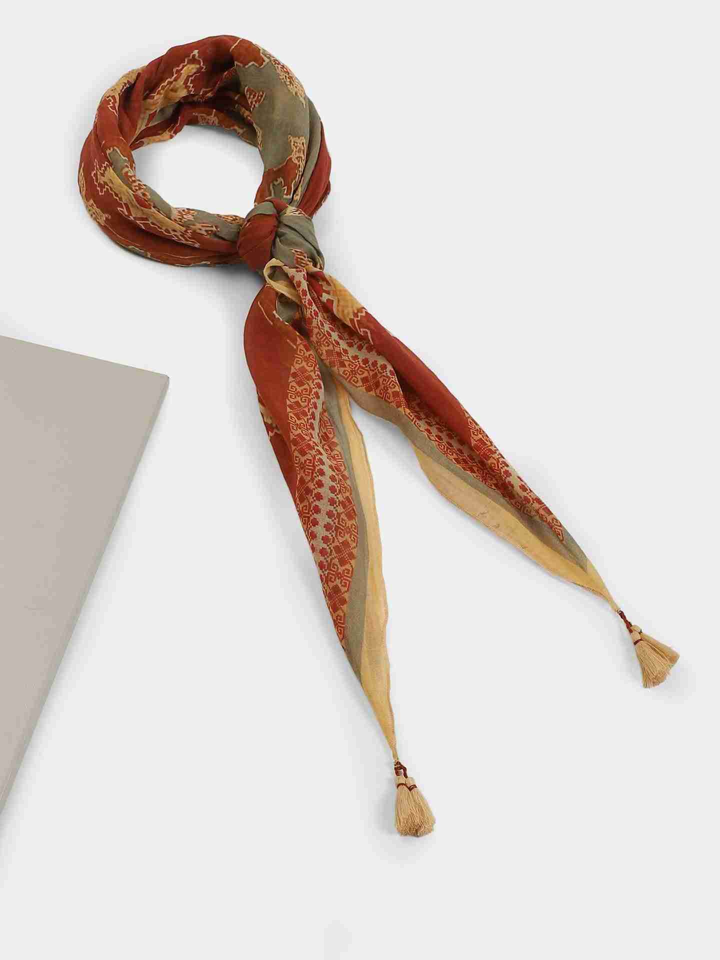 Rust & Green Savron Scarf