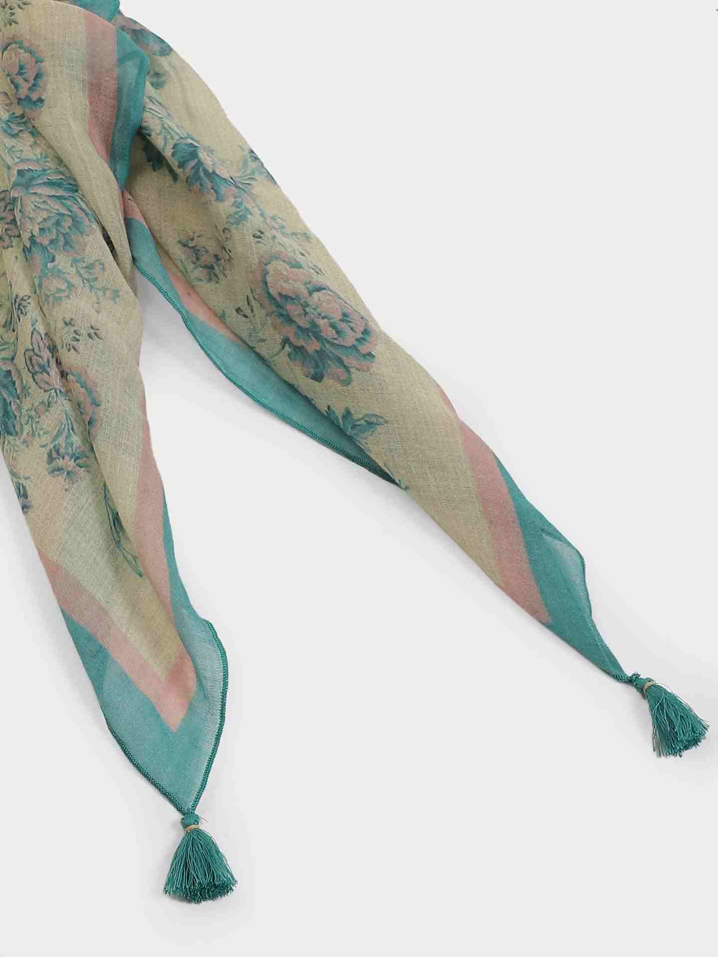 Ecru & Teal Jalashay Scarf