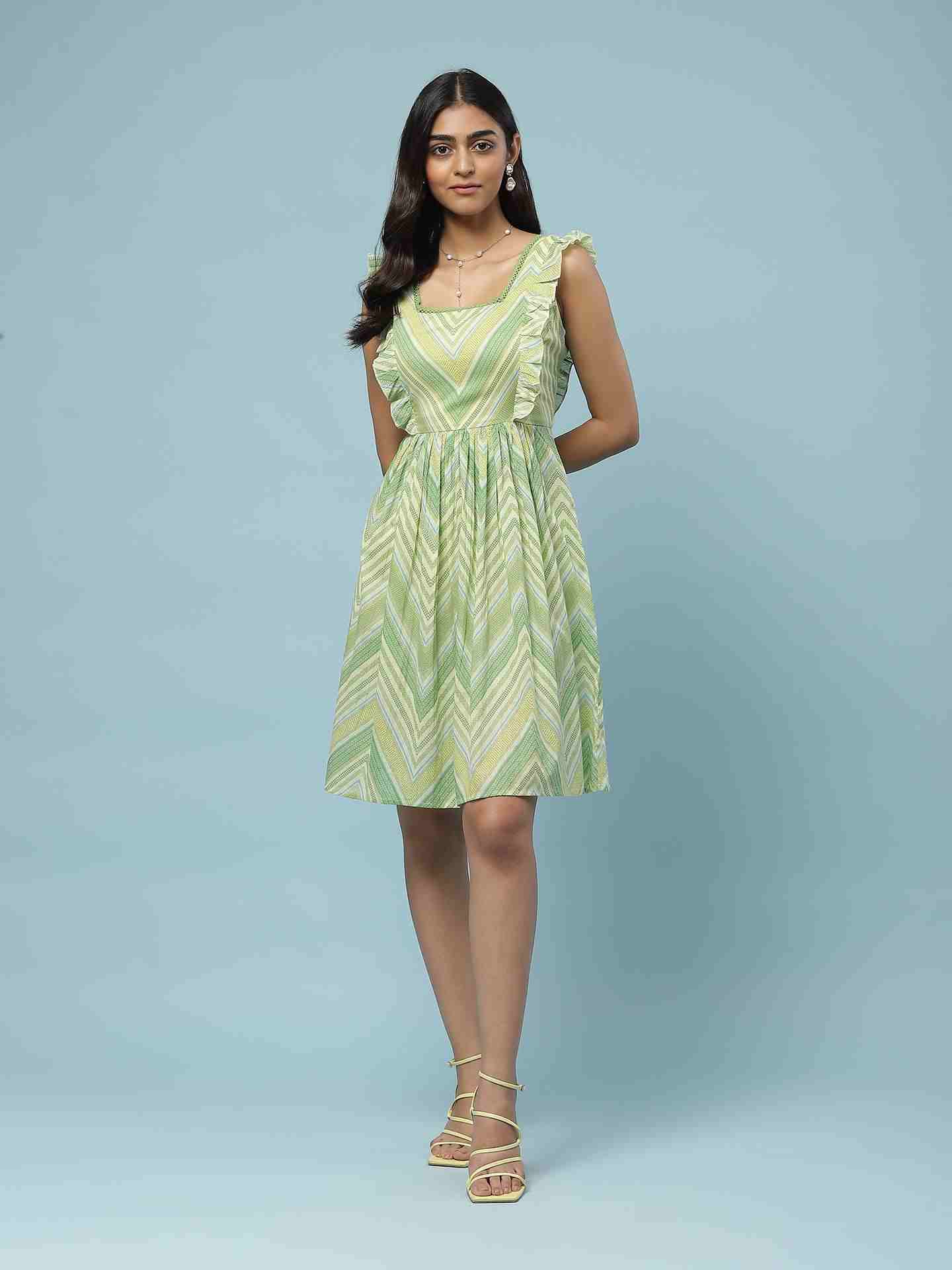 Green Vanya Short Dress