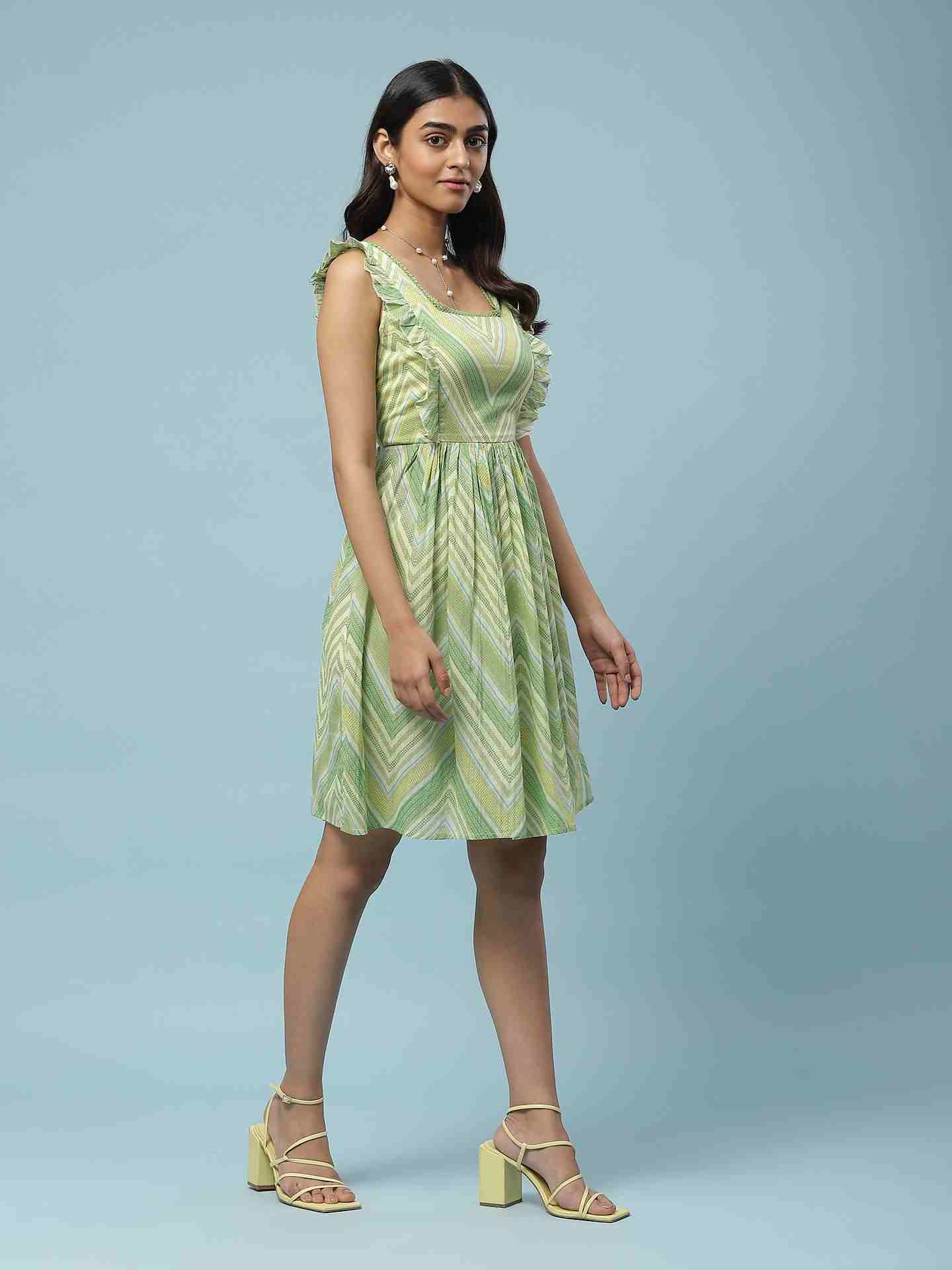 Green Vanya Short Dress