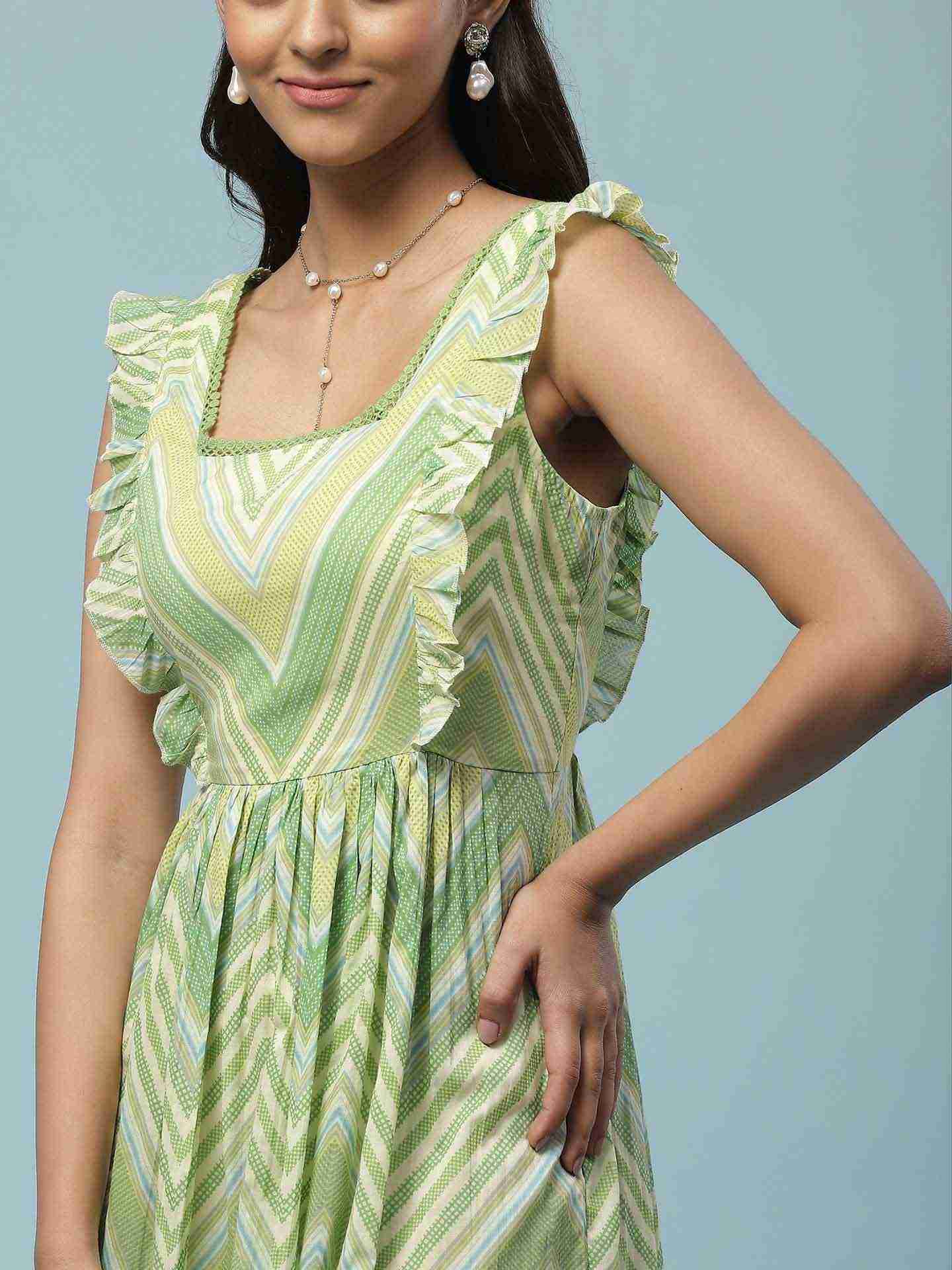 Green Vanya Short Dress